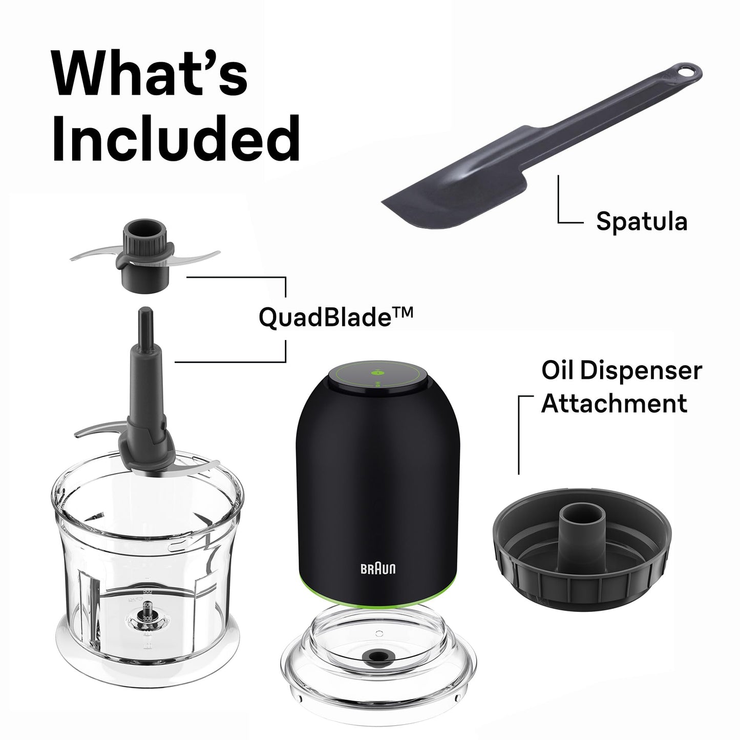 Braun CH3012BK EasyPrep™ Mini Food Processor, 4 cup, Black