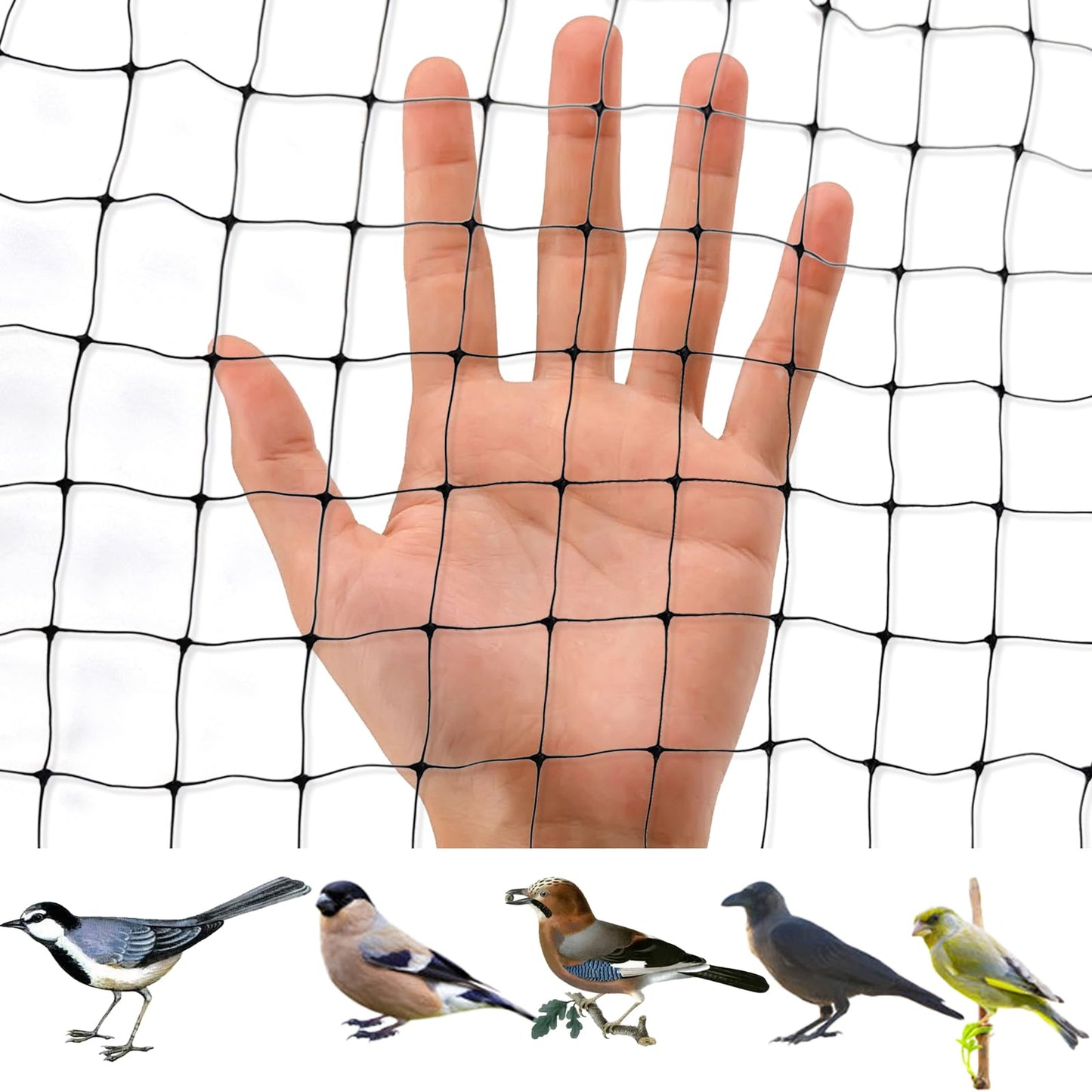 2pcs Bird Netting for Garden 7 x 100 Feet, Black Garden Protection Netting Heavy Duty Wire Mesh Net Barrier, Protect Plants Fruits Trees from Rodents Birds Deer Poultry Reusable Animal Fencing, Black