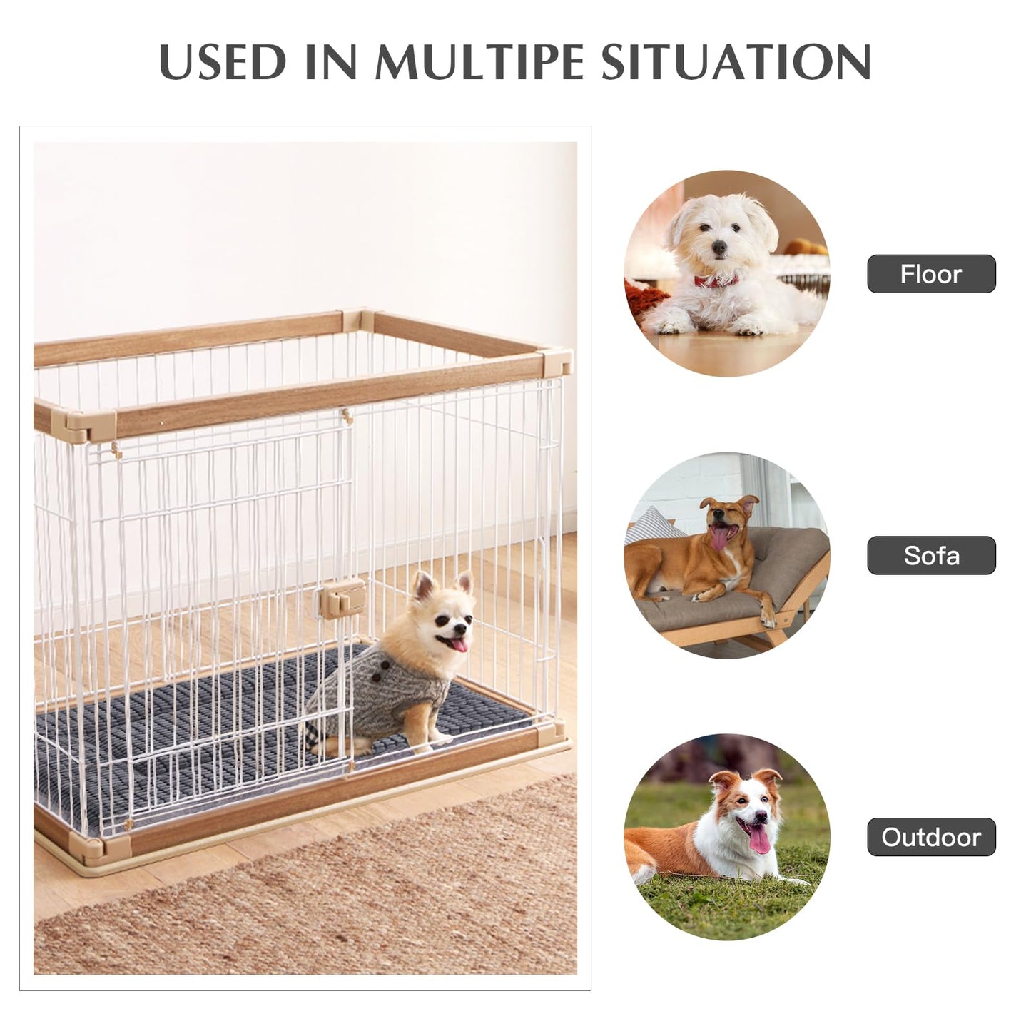 BVAGSS Dog Bed Mat,Reversible Dog Crate Pad, Memory Foam Dog Beds, Soft Warm Pet Cushion for Small Medium Dogs, Washable Pet Sleeping Mattress Kennel Bed Pad XH079 (42''x28''x1.6'',Light Grey)