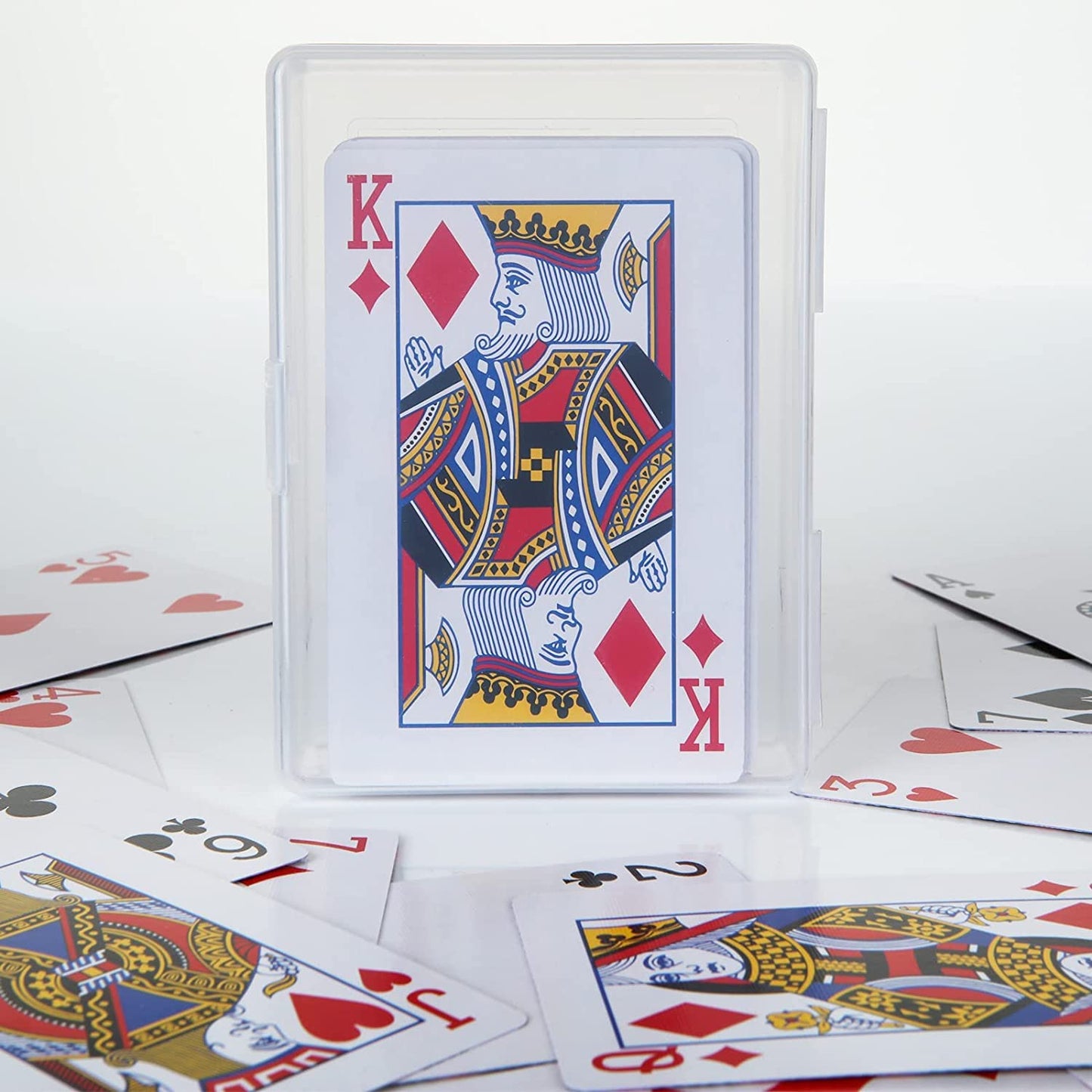 APACALI 30PCS Playing Card Case Clear Plastic Gaming Game Card Holder Organizer, Snaps Closed Clear Card Box Small Hard Plastic Card Storage Box, Empty Trading Card Storage Box 3.8x2.7x0.94 Inch