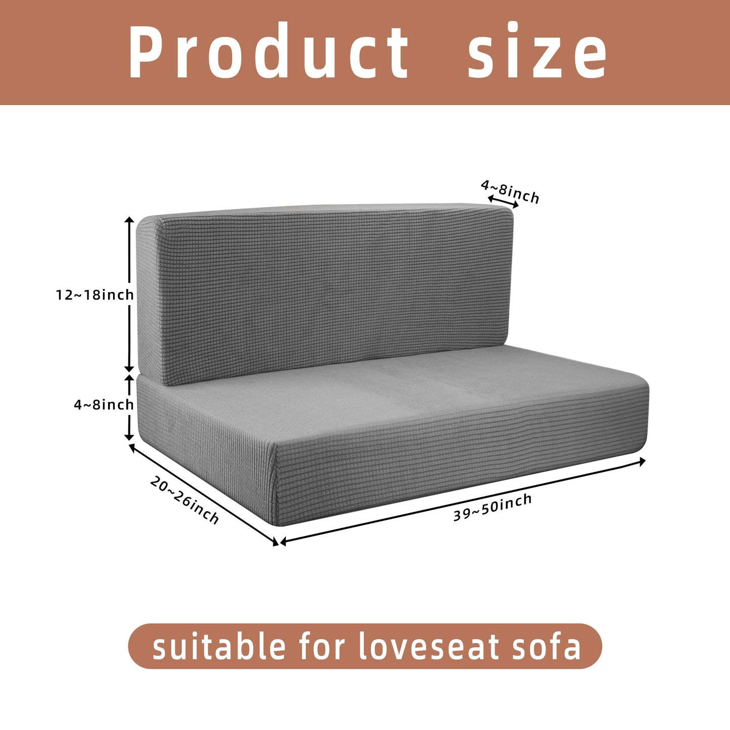 Tlswshsy 2Set RV Dinette Cushions Covers- RV Stretch Sofa Seat Slipcovers -Washable Loveseat Sofa Furniture Protector for RV Camper Car Bench (Grey 2 Backrest Covers & 2 Bench Covers)