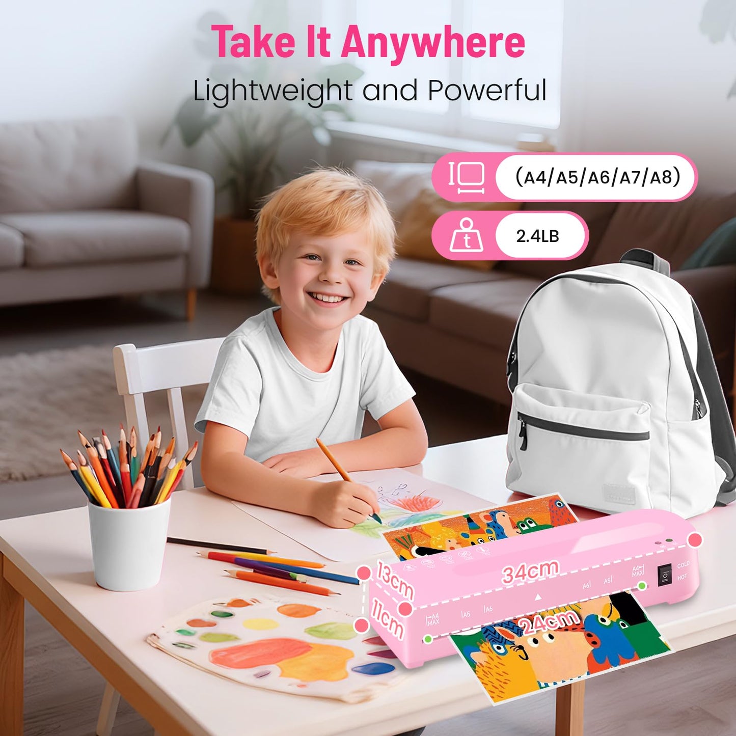 Laminator Machine with 20 Laminating Sheets, A4 Laminators Hot & Cold withTrimmer, 9 Inch Laminating Machine for Office, School, Business and Home