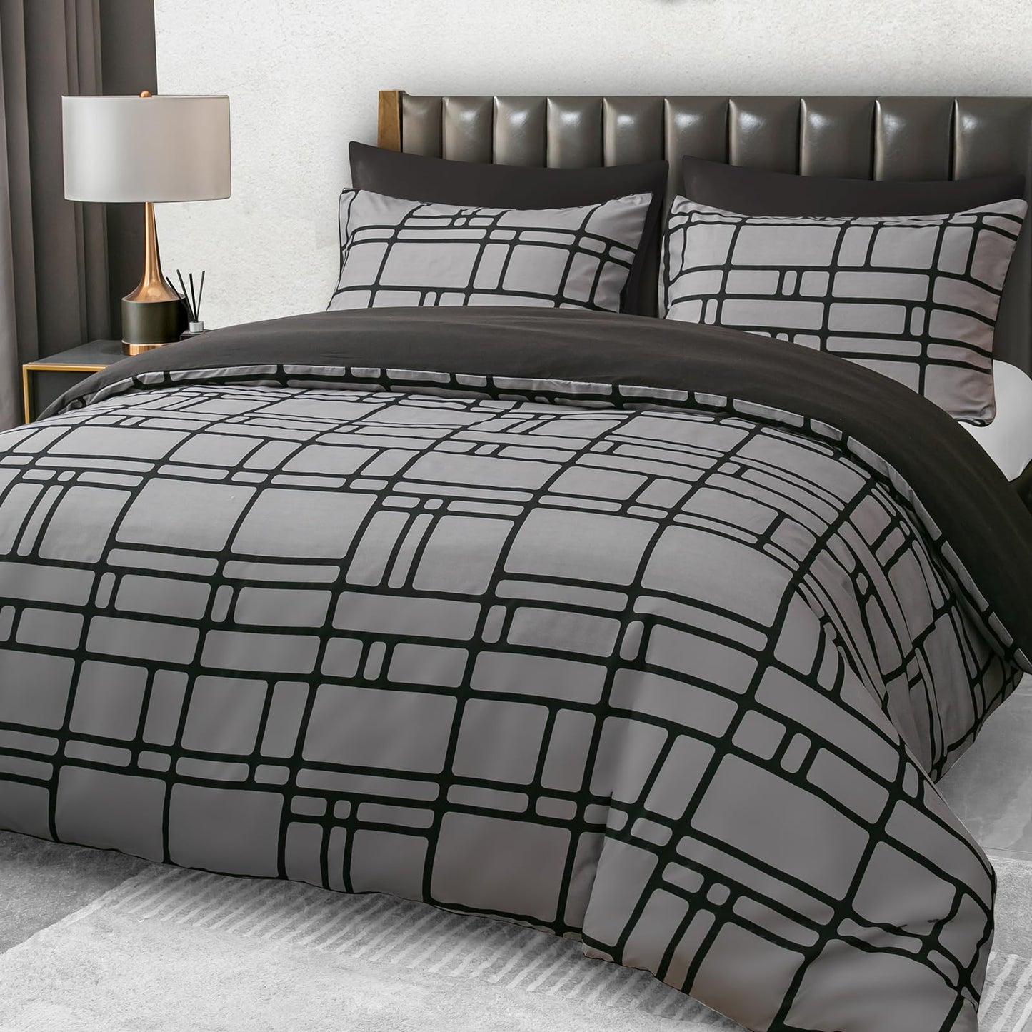 Pamposh Duvet Cover Queen Premium Microfiber Bedding Set 3 Pieces Includes 1 Queen Size Duvet Cover (90" x 90") with Zipper Closure & 2 Pillow Shams