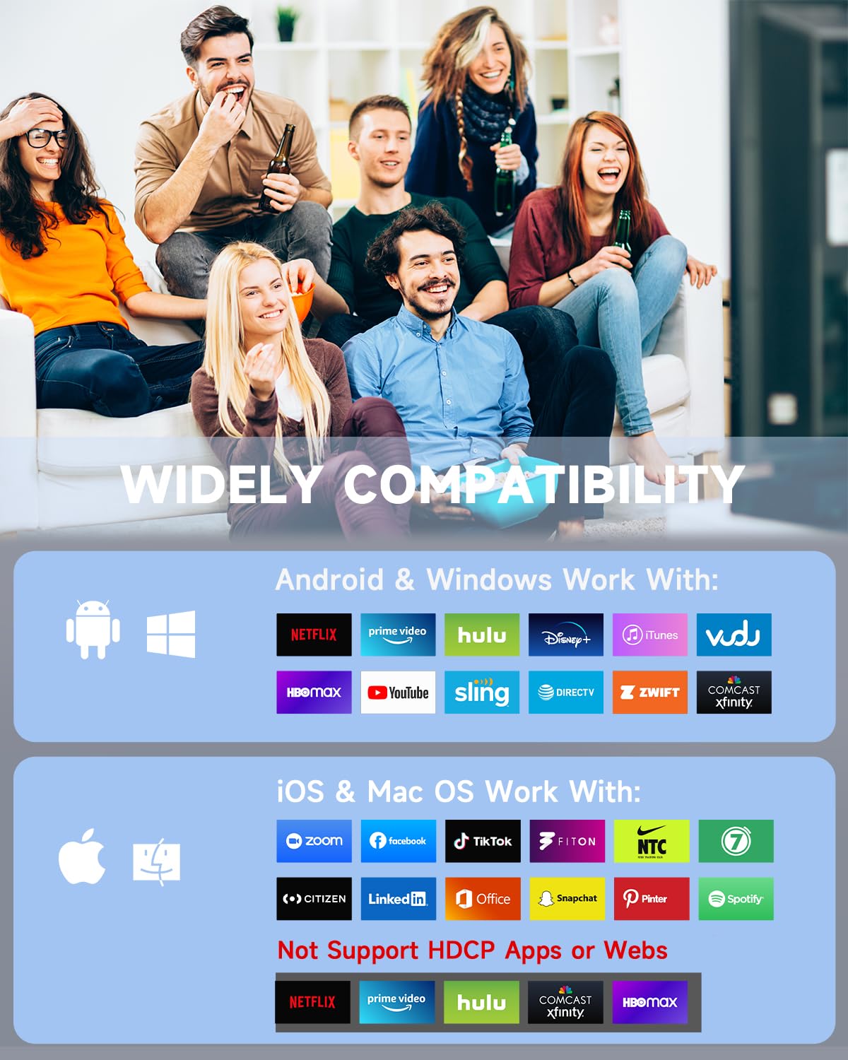 AIMIBO 4K Wireless Display Adapter 5G for Smartphone Tablet Laptop to HDTV Monitor Projector - 3 Mirroring Ways, Wireless & Wired HDMI Dongle for iOS Android Windows Mac Support Airplay DLNA Miracast