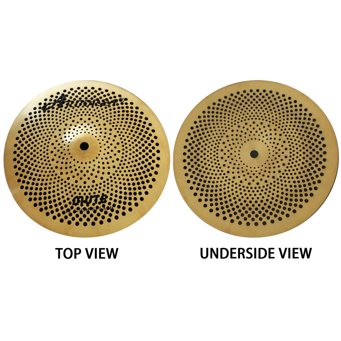 Arborea Low Volume Splash Cymbal 10 inches Golden Mute Practice Splash Cymbal For Drum Set