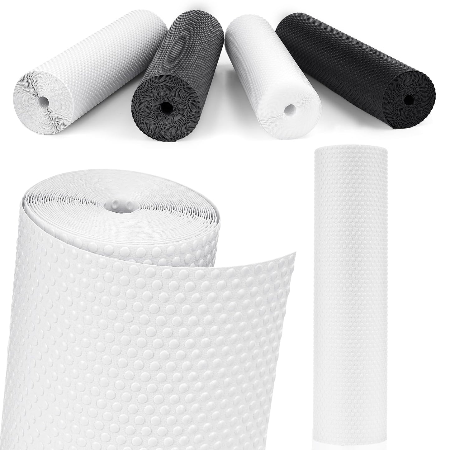 MooiFun Drawer Liners, Waterproof Shelf Liner, Anti-Slip Non-Adhesive BPA Free Kitchen Cupboard Cabinet Liner Refridge Fridge Mats Sink Protector Strong Durable for Home (White/23.6in x 20Ft)