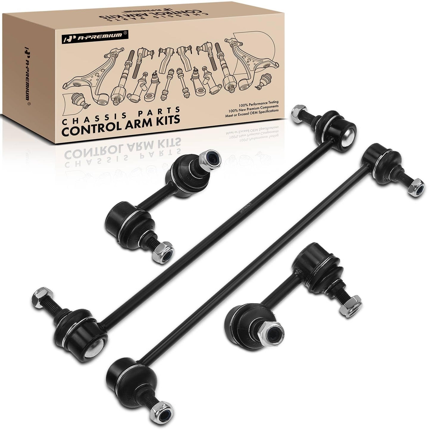A-Premium Set of 4, Front & Rear Sway Bar Links Kit Stabilizer Bar Links Compatible with Honda Civic 2012-2015, Acura ILX 2013-2019