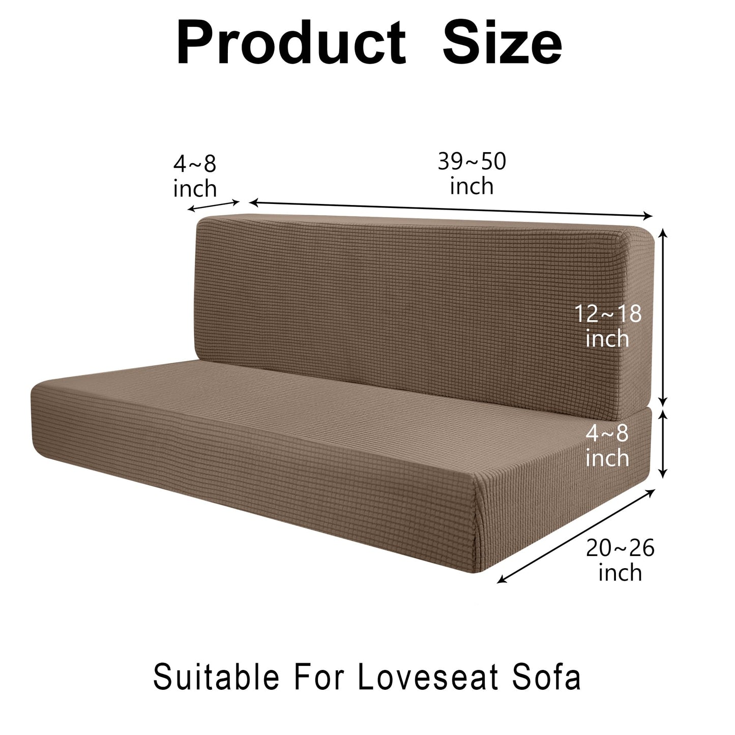 Tlswshsy 2Set RV Dinette Cushions Covers- RV Stretch Sofa Seat Slipcovers -Washable Loveseat Sofa Furniture Protector for RV Camper Car Bench (Camel 2 Backrest Covers & 2 Bench Covers)