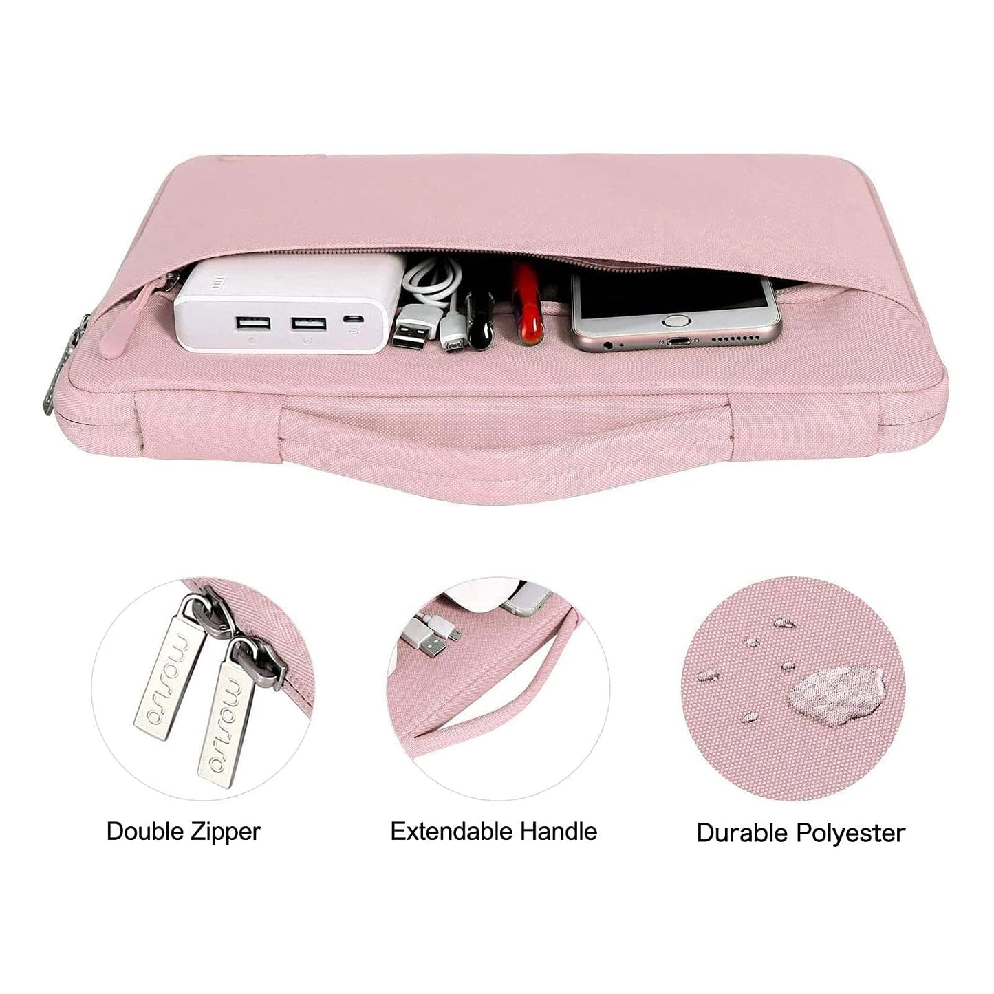 MOSISO Compatible with MacBook Pro 13 inch Case M2 2023, 2022, 2021-2016 A2338 M1 A2251 A2289 A2159 A1989 A1708 A1706,Plastic Hard Shell&Bag&Keyboard Skin&Webcam Cover&Screen Protector,Rose Quartz