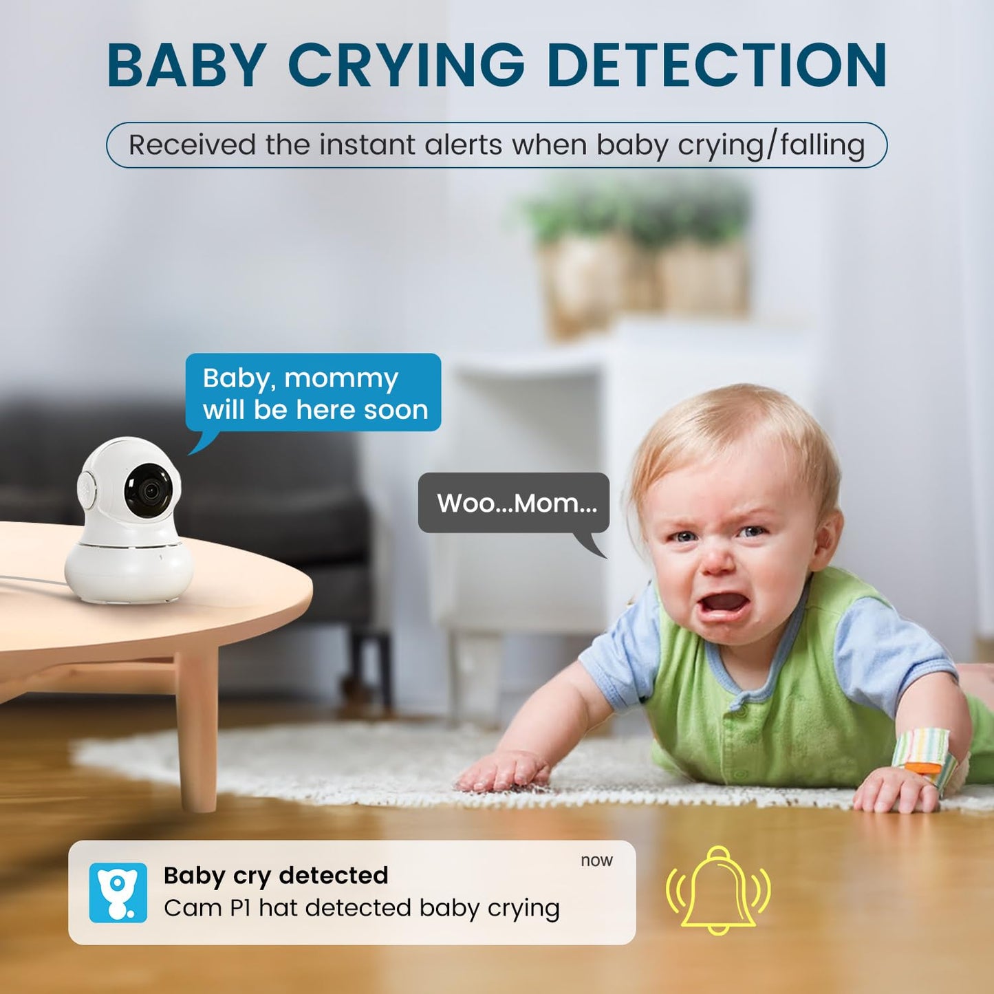 Littleelf Camera Surveillance Interieur, Litokam 2K Pet Cameras with Phone App for Dog Indoor Security Camera WiFi Baby Monitor with Motion & Sound Detection, 360° View Home Camera Works with Alexa