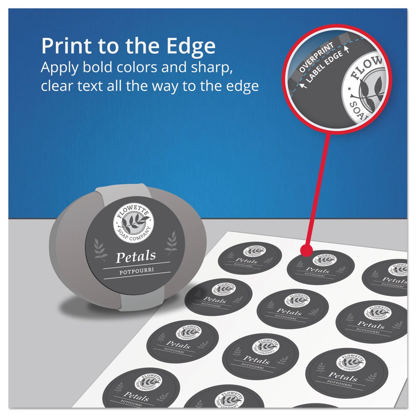 Avery Round Labels, 2" Diameter, Permanent, Glossy White, Pack of 120 Labels (22807)