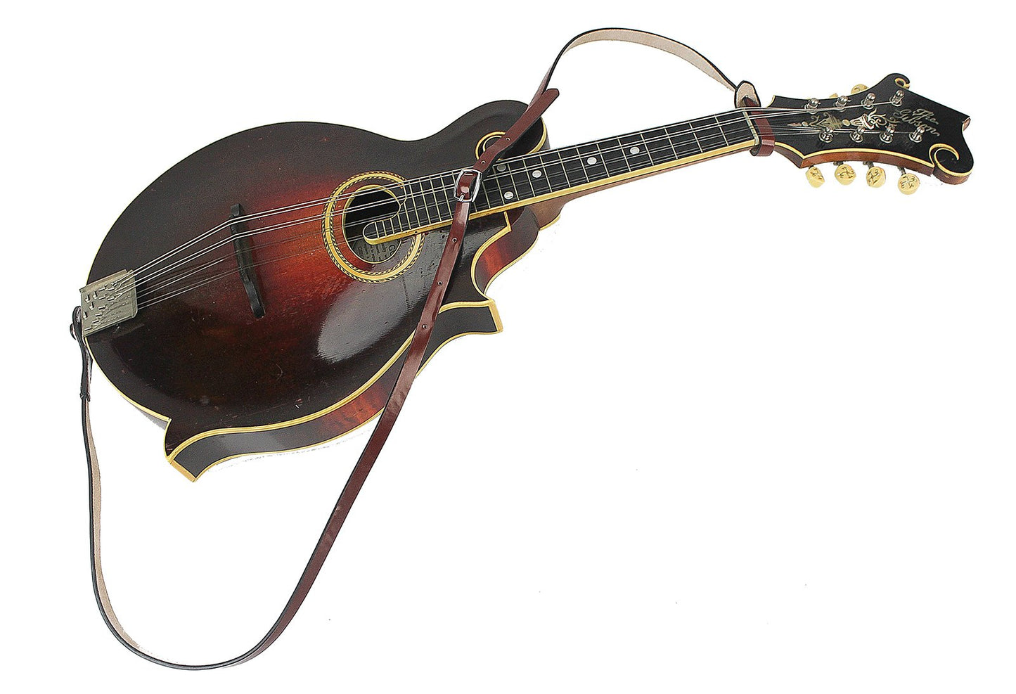 Walker & Williams M-41 Chestnut Brown Leather Mandolin Strap For A or F Types