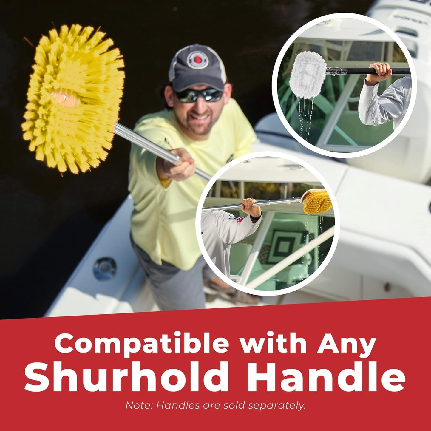 6" Deck Brush Medium Yellow polystyrene