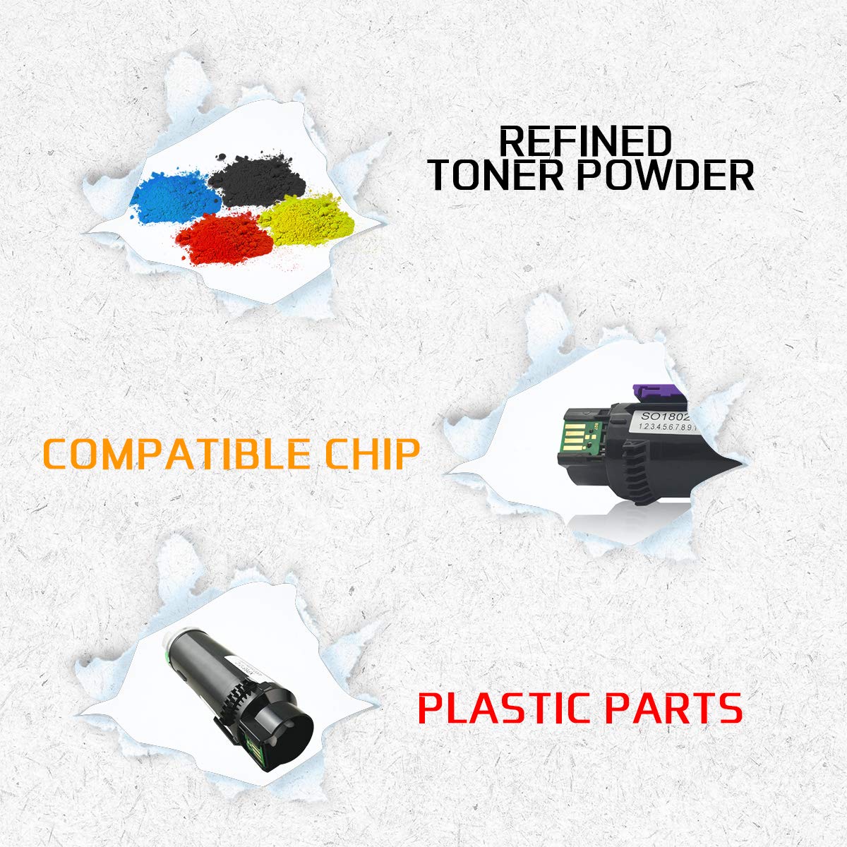 5 Packs Compatible Toner Cartridges 6510 6515【Extra High Yield】 5500 BK & 4300 Pages CMY VICTORSTAR for Xerox Phaser 6510 6510n 6510dn 6510dni 6510dnm WorkCentre 6515 6515n 6515dn 6515dni 6515dnm