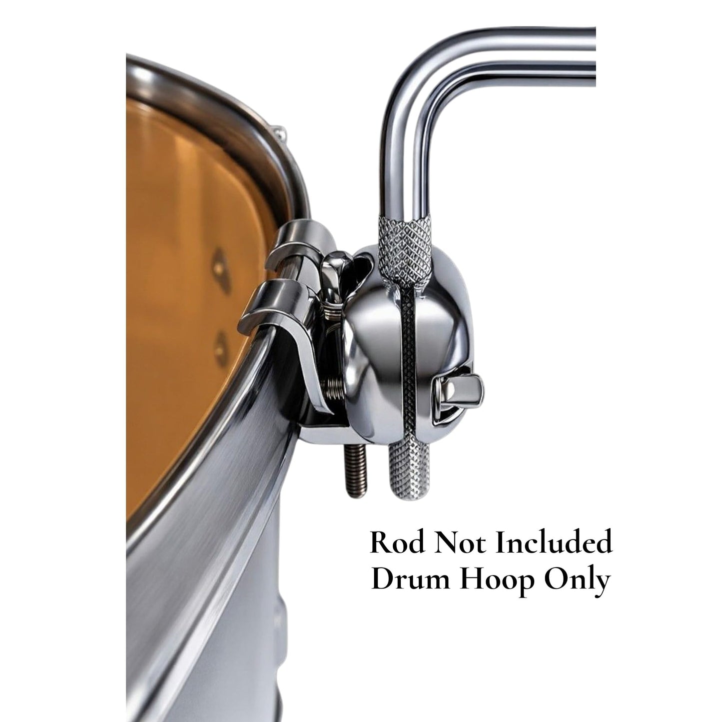 Cowbell Mount Bracket for Drums, Hoop Clamp for Cowbell, Tambourine, Splash Cymbal and Auxiliary Percussion, Fits Tom Hoops and Rounded Bass Drum Hoops