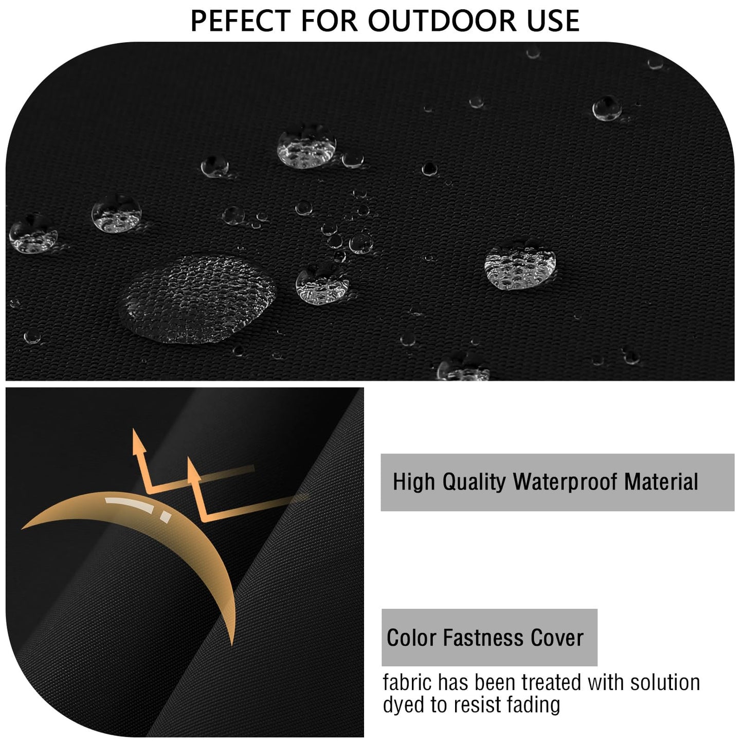idee-home Outdoor Chair Cushions Set of 2, Waterproof Outdoor Seat Cushions for Patio Furniture, Outside Replacement Chair Pad with Ties for Lawn Deck Porch, 19 x 19 Black