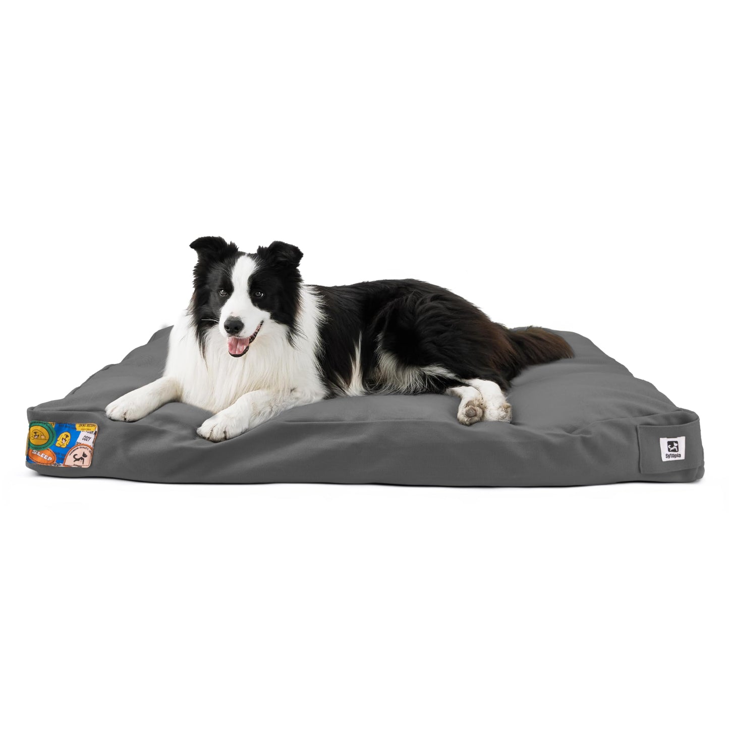 Sytopia Durable Waterproof & Chew-Proof Outdoor Dog Bed, 36-Inch for Large Dogs, Removable Washable Cover, Crate/Patio/Indoor Use (Dark Grey)