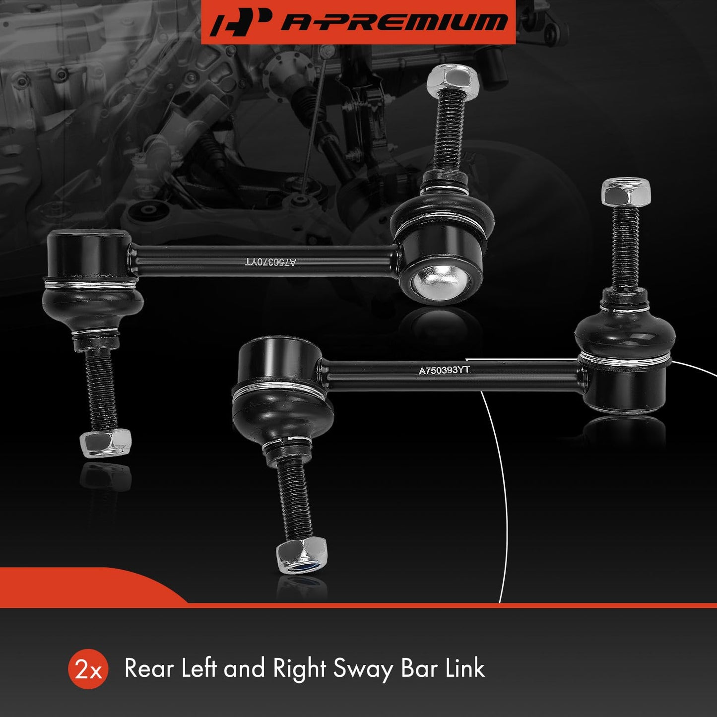 A-Premium 2 x Rear Sway Bar Links Stabilizer Bar Links, Compatible with Ford & Lincoln - 2010-2019 - Explorer, Flex, Police Interceptor Sedan & Utility, Special Service Police Sedan, Taurus, MKS, MKT
