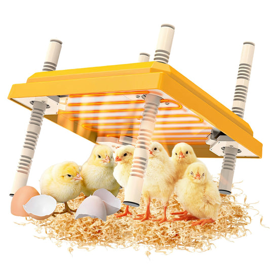 Brooder Heater for Chicks, 10 x 10 Inches Chicken Brooder Heating Plate, Height Adjustable Poultry Heater for 15 Chicks, Temperature Control for Chicken Coops