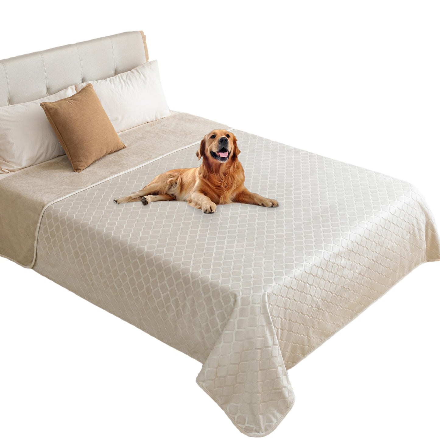 fuguitex Waterproof Dog Blanket Bed Cover Dog Crystal Velvet Moroccan Fuzzy Cozy Plush Pet Blanket Throw Blanket for Couch Sofa
