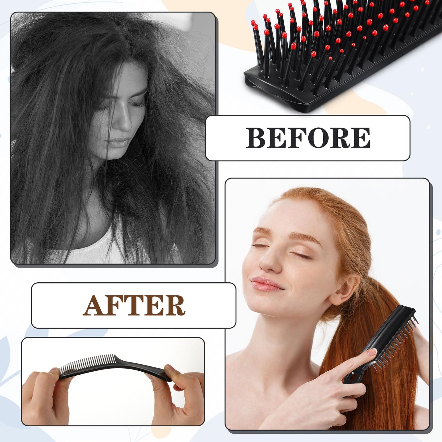 Baderke 200 Pcs Hair Brushes Bulk Combs Set for Homeless Individually Wrapped Bulk Brush Widen Combs for Curly Hair Suitable for Women Men Shelter Nursing Hotel Church Charity Supply(Black)