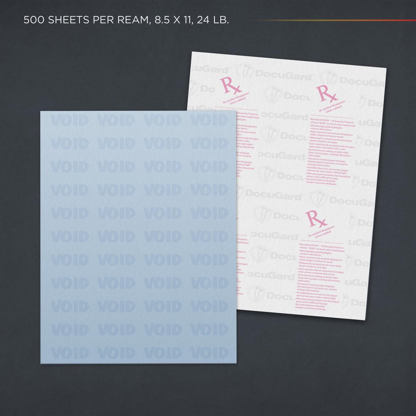 DocuGard Security Paper, 8.5 x 11 Inches, Blue, 500 Sheets per Ream (04543)