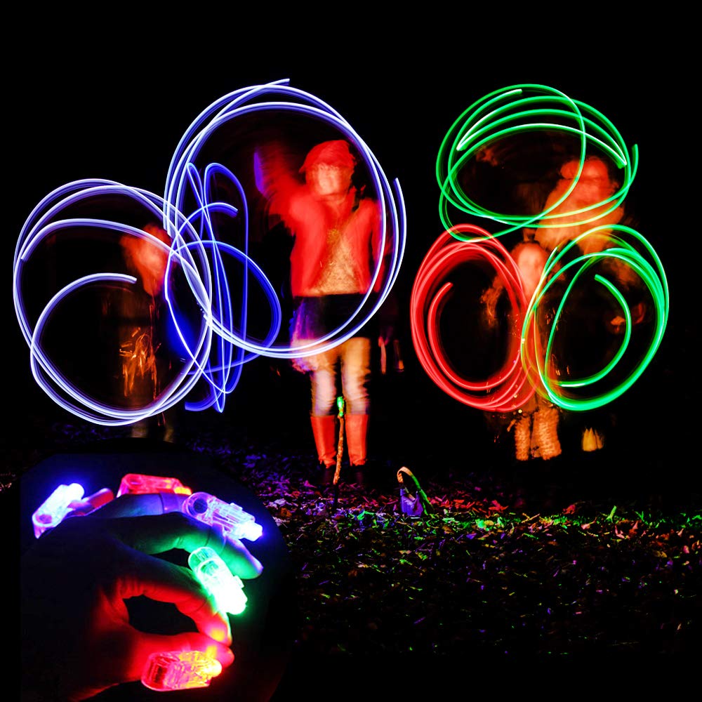 Novelty Place 80Pcs LED Party Finger Lights for Kids, Glow Up Finger Flashlight Light Up Ring Toys for Party Favor, Halloween, Raves, Concert Shows
