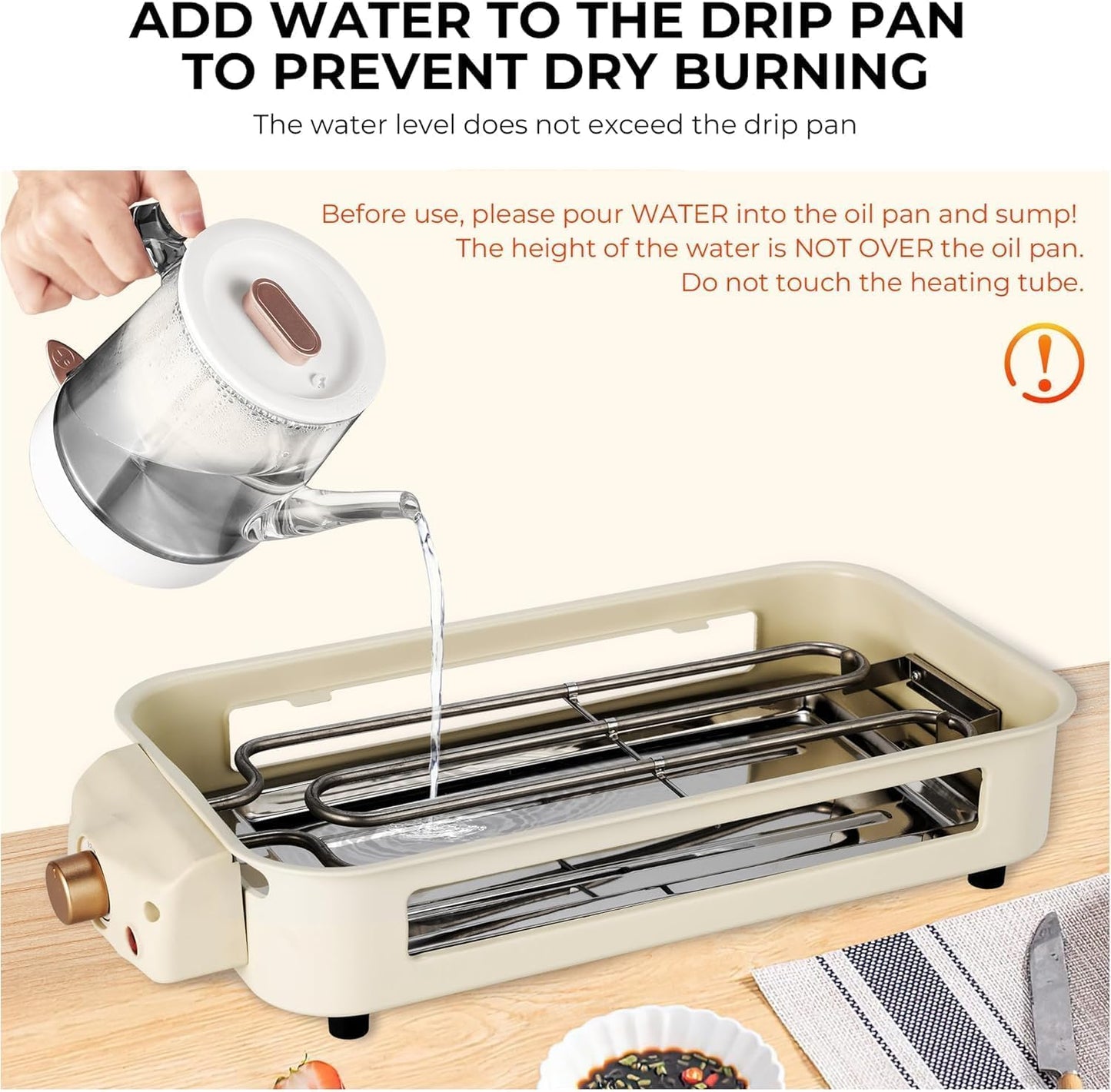 Multifunction Electric Barbecue, 1500W Electric Smokeless Barbecue Grill with Grill Net & 3 Non-stick Cooking Plate, Skewers Machine with Adjustable Temperature Control, Dishwasher Safe