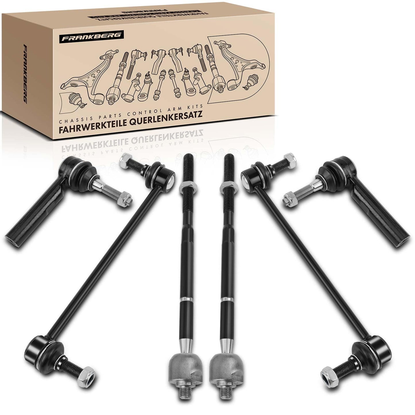 A-Premium Seft of 6, Front Sway Bar Link, Inner & Outer Tie Rod End, Compatible with Dodge Journey 2009-2018