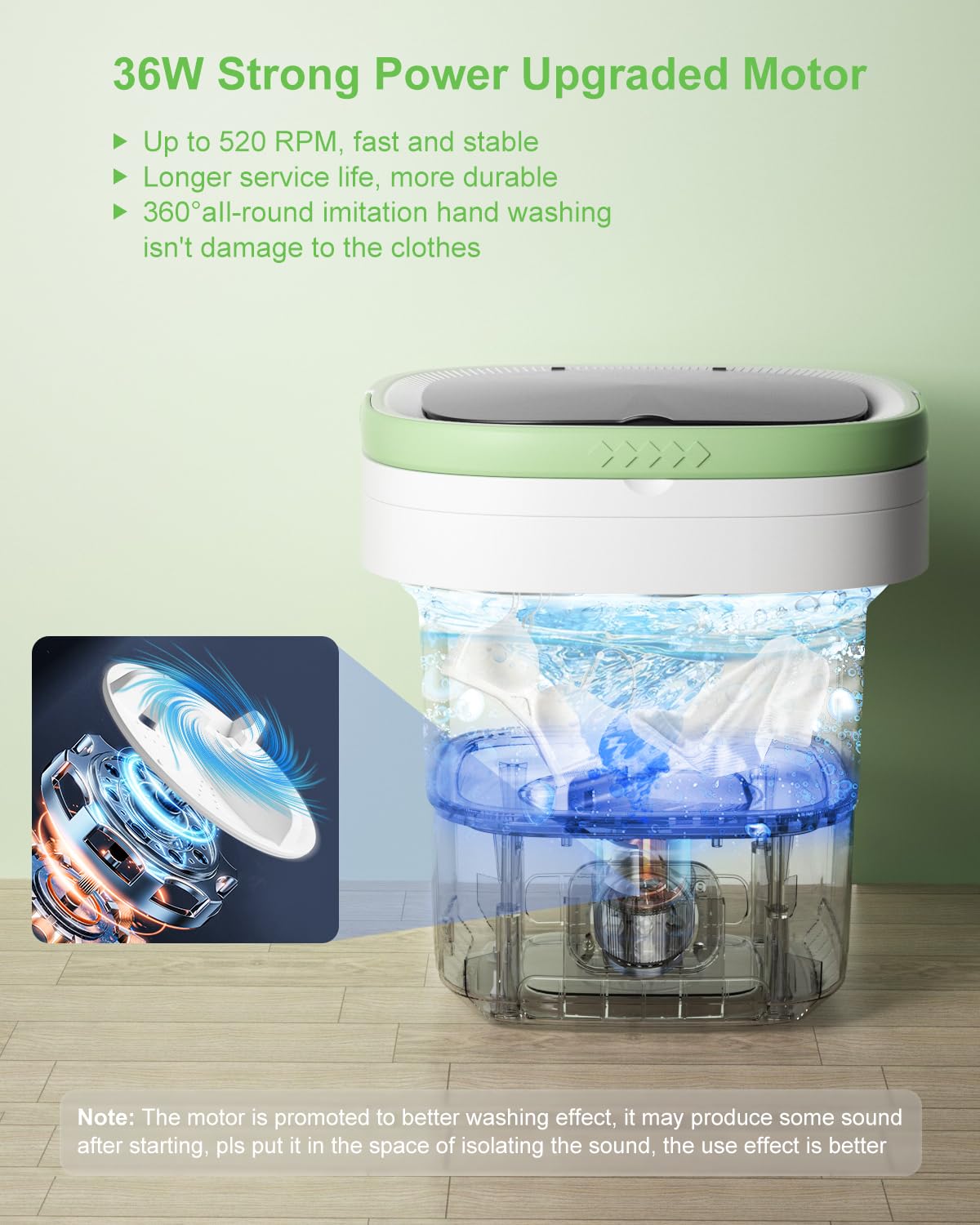 Portable Washing Machine, 16L Mini Washer Washer,3 Cleaning Modes Suitable For Home Apartments Dormitories, Hotels, Small Clothes Folding Washing Machine Of Underwear, Baby And Small Delicates