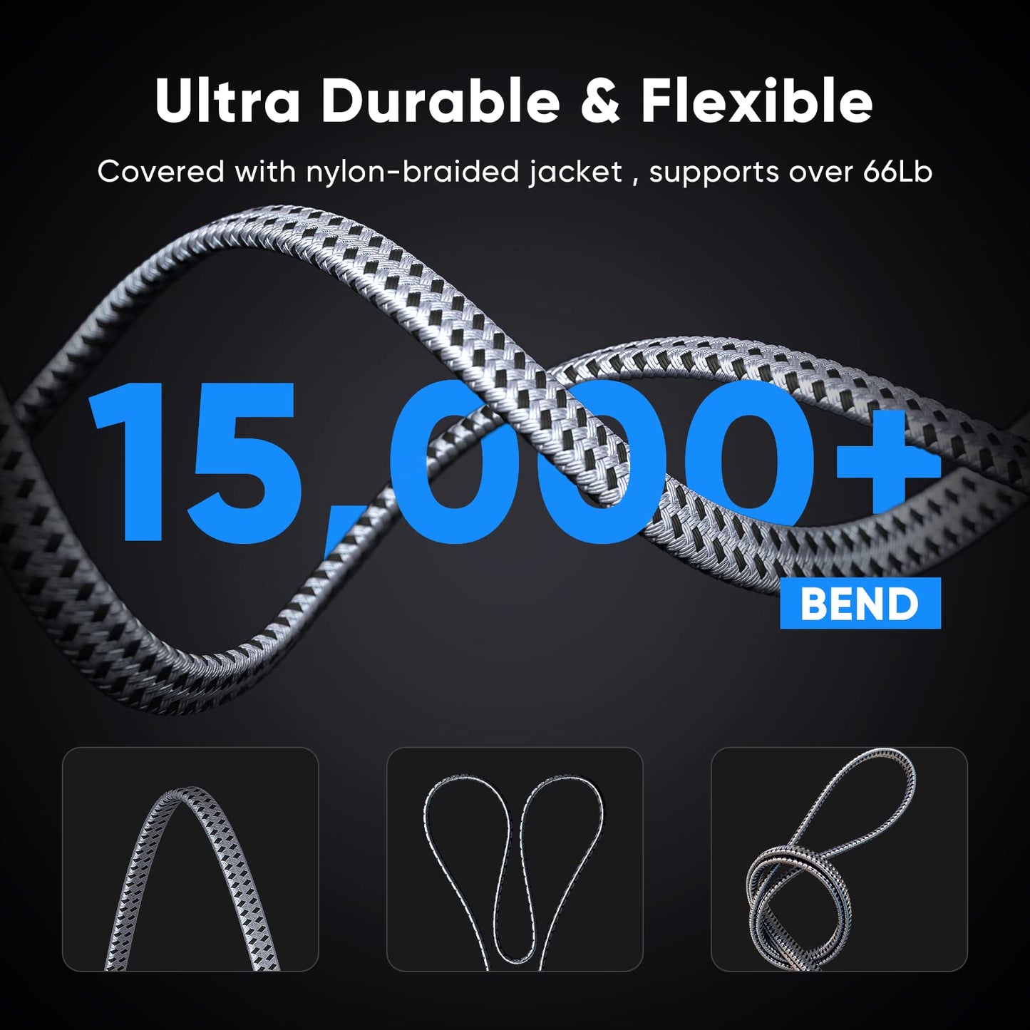 Cat 8 Ethernet Cable 75 FT, ARISKEEN 40Gbps 2000Mhz High Speed Cat8 Network LAN Patch Cord, Nylon Braided High Duty Shielded RJ45 Flat Internet Cable with Clips for Indoor Outdoor - 75 Feet (Grey)