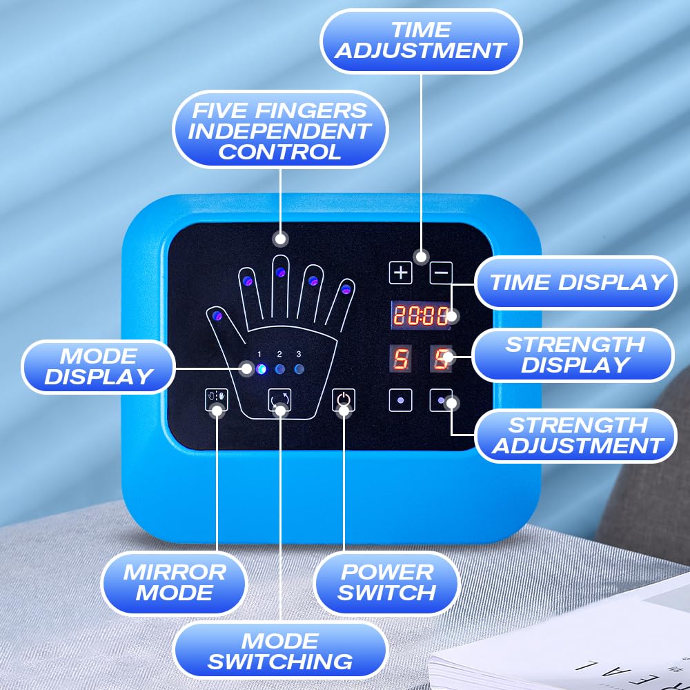 BAUSATZ Rehabilitation Robotic Gloves for Stroke Recovery-Multiple Training Modes，Custom Settings Finger Rehab Trainer，Stroke Recovery Equipment (Right Hand-Large)