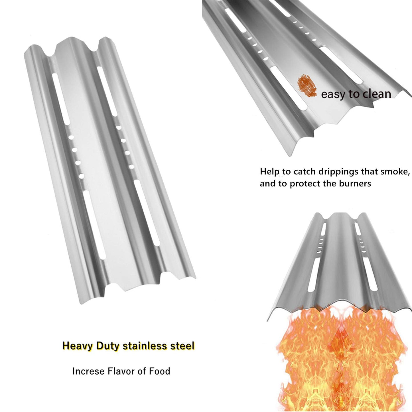 BBQ Future 15 7/8-inch Heat Shield for Broil-Mate Broil King Gas Grill Models, Durable Stainless Steel Heat Plate for Select Barbecue Replacement Parts, Set of 5-Pack (5)