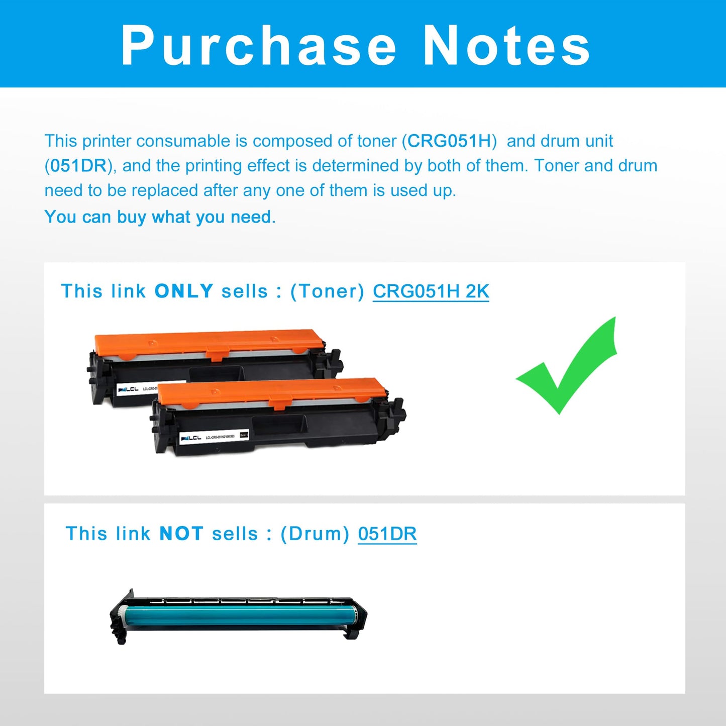 051H Black Toner Cartridge Comaptible for Canon 051H CRG051H High-Yield Toner Cartridge 051 CRG051 for Canon ImageCLASS MF263dn MF264dw MF266dn MF267dw MF269dw LBP161dn LBP162dw LBP1692dwkg (2-Pack)