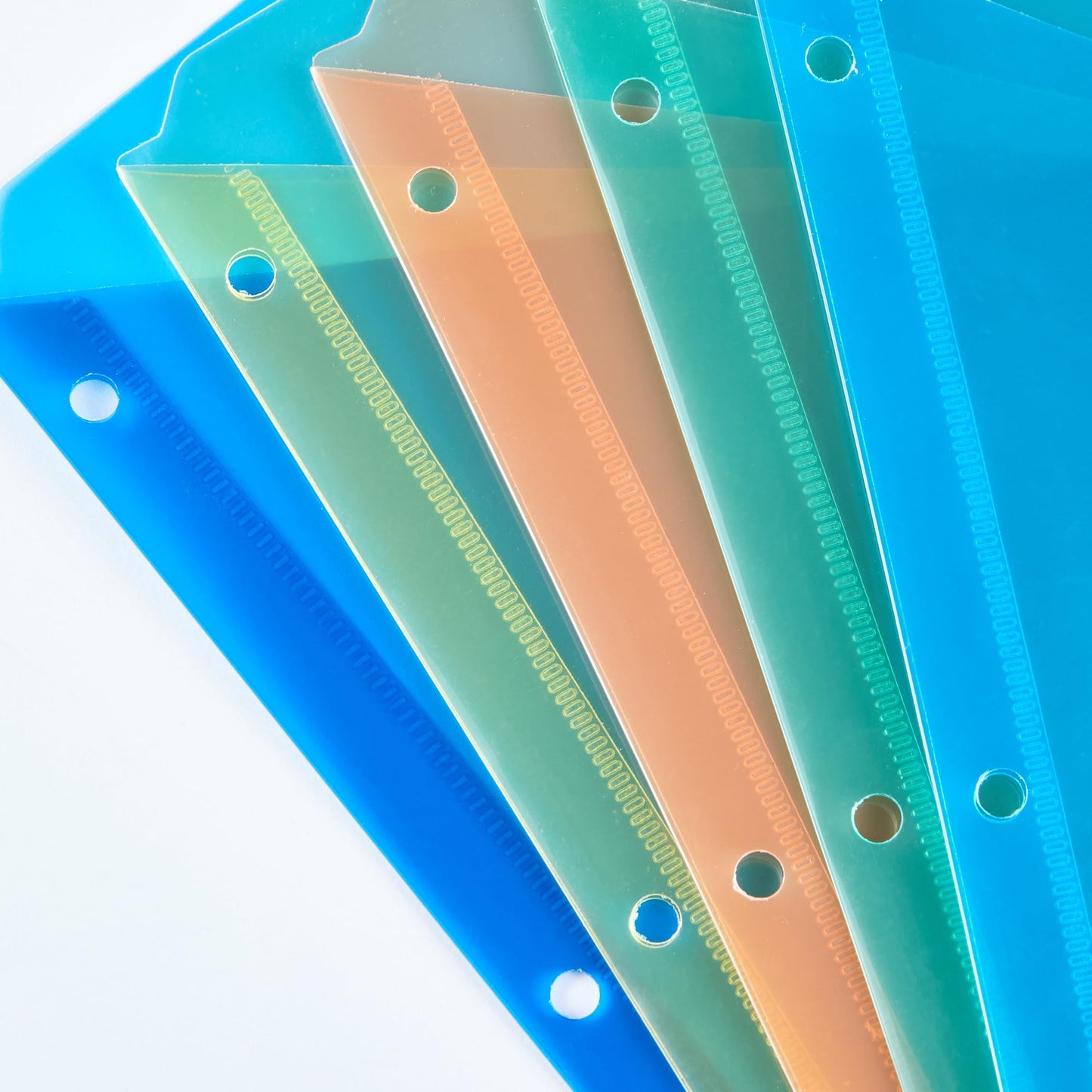 Amazon Basics Binder Pocket, Plastic Folder, 3 Hole Punch, Pack of 25, Assorted Colors, 9.3 x 11.2 inches