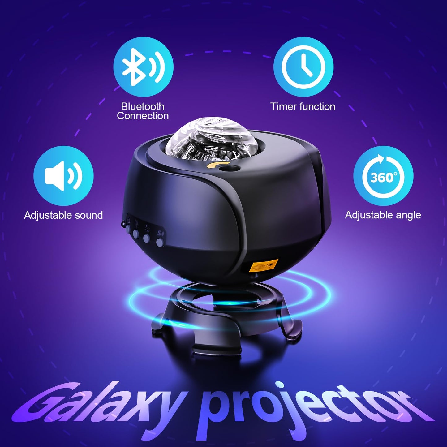 The Largest Coverage Area Galaxy Lights Projector,FLITI Star Projector,with Changing Nebula and Galaxy Shapes Night Light,Ideal for Room Decor,Valentines Day Gifts (Black)