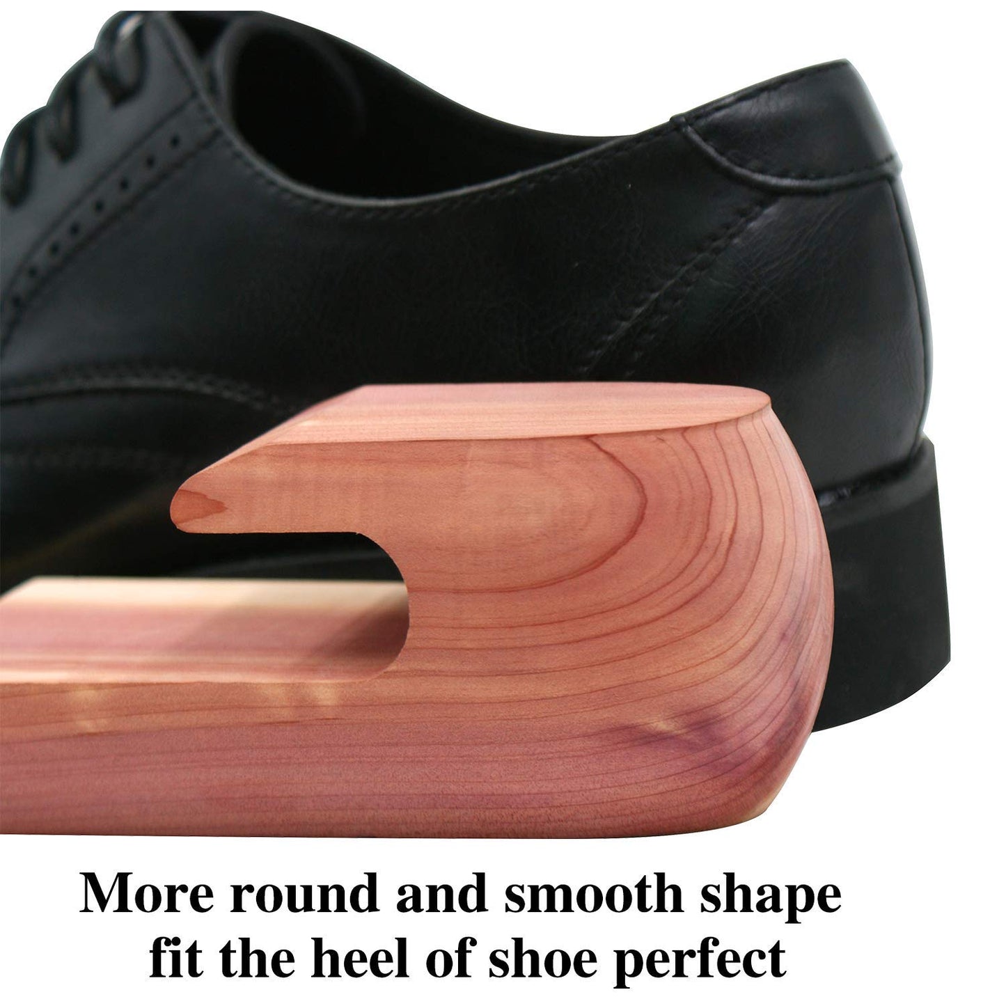 Kilocircle Men's Adjustable Red Cedar Wood Shoe Tree Single Tube 2 Packs, Medium(Fits Shoe Sizes 9-10)