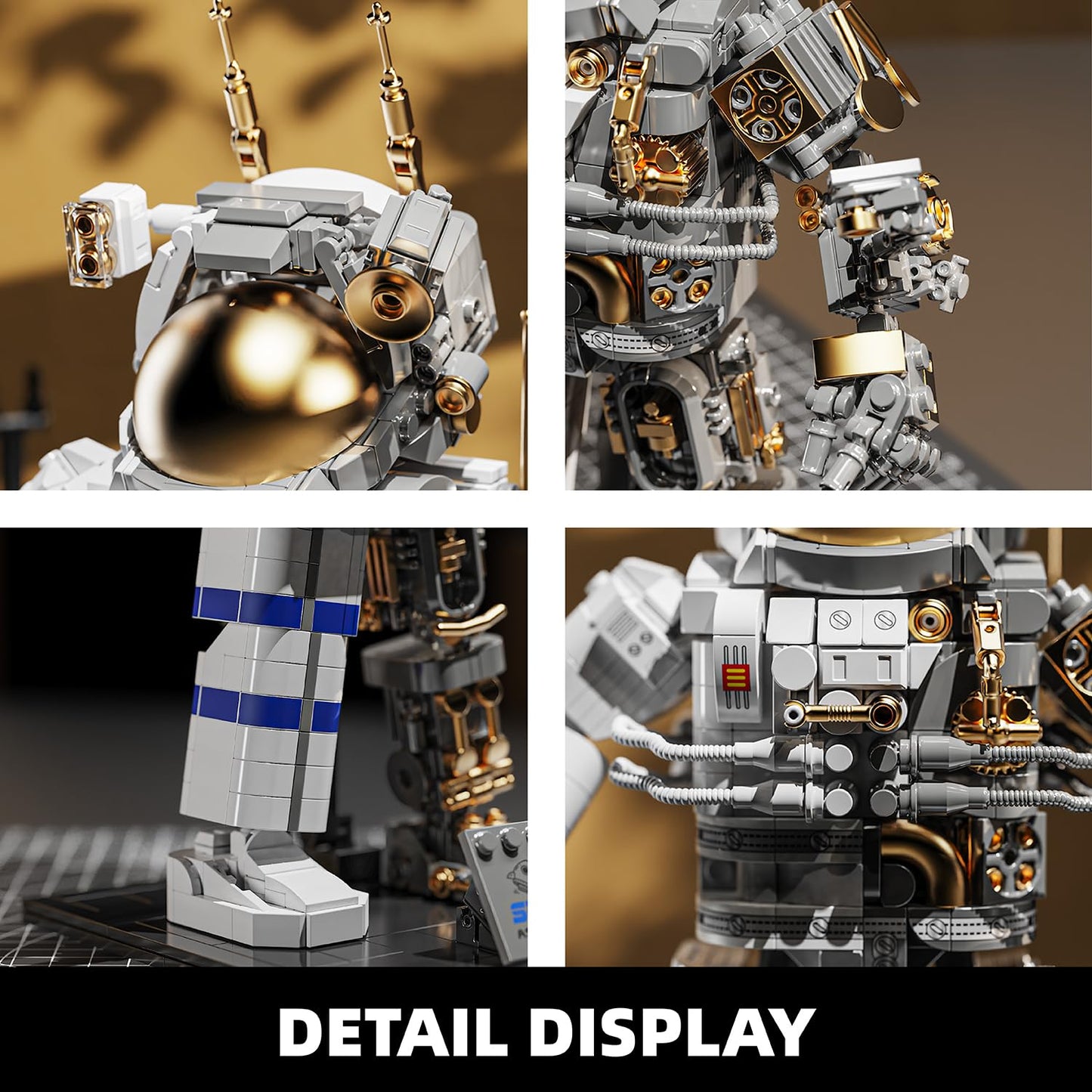 TYCOLE City Space Astronaut Building Toy Kit -Translucent Classic Spaceman Model Building Block Set with Display Stand,Home or Office Deco,Gift Idea for Adults&Kids Ages 8 and Up (860PCS)