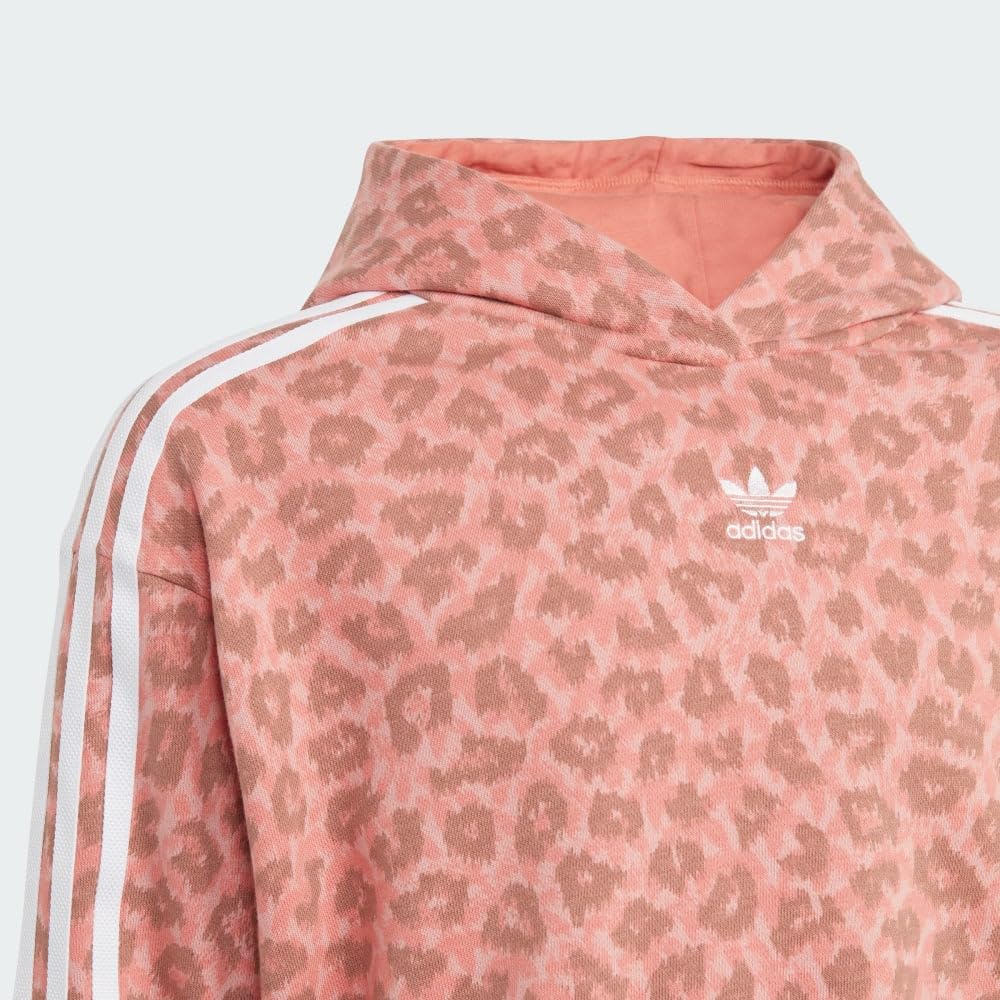 adidas Originals Animal All-Over-Print Crop Hoodie, Small