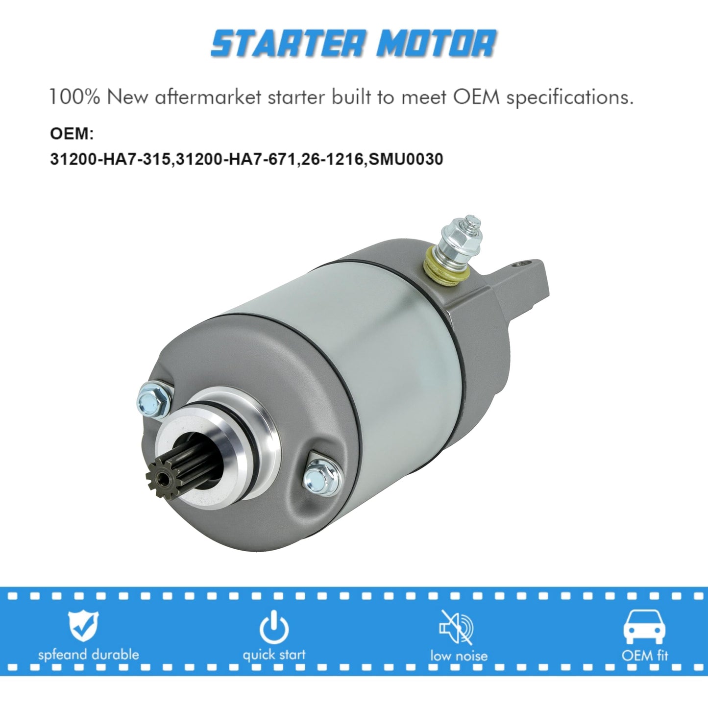 Starter Replacement for 1986 Honda ATV Starter Foreman FourTrax TRX350 31200-HA7-305,31200-HA7-315