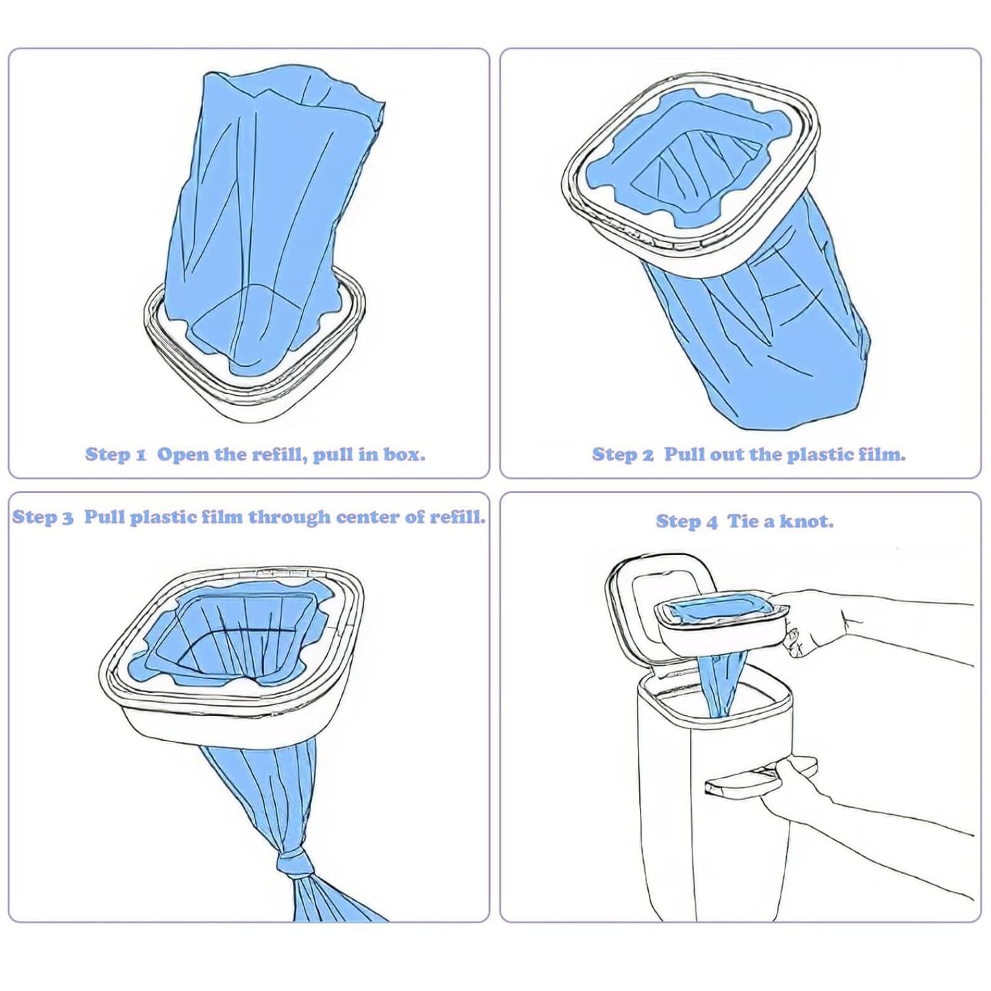 Cat Litter Refills Bags Cartridge, Compatible with C at Genie Standard, Plus, XL+ Pail Refills, 12 Pack C at Litter R efills Bags,Included One Non-original Refill Cartridge, Pet Genie R efill