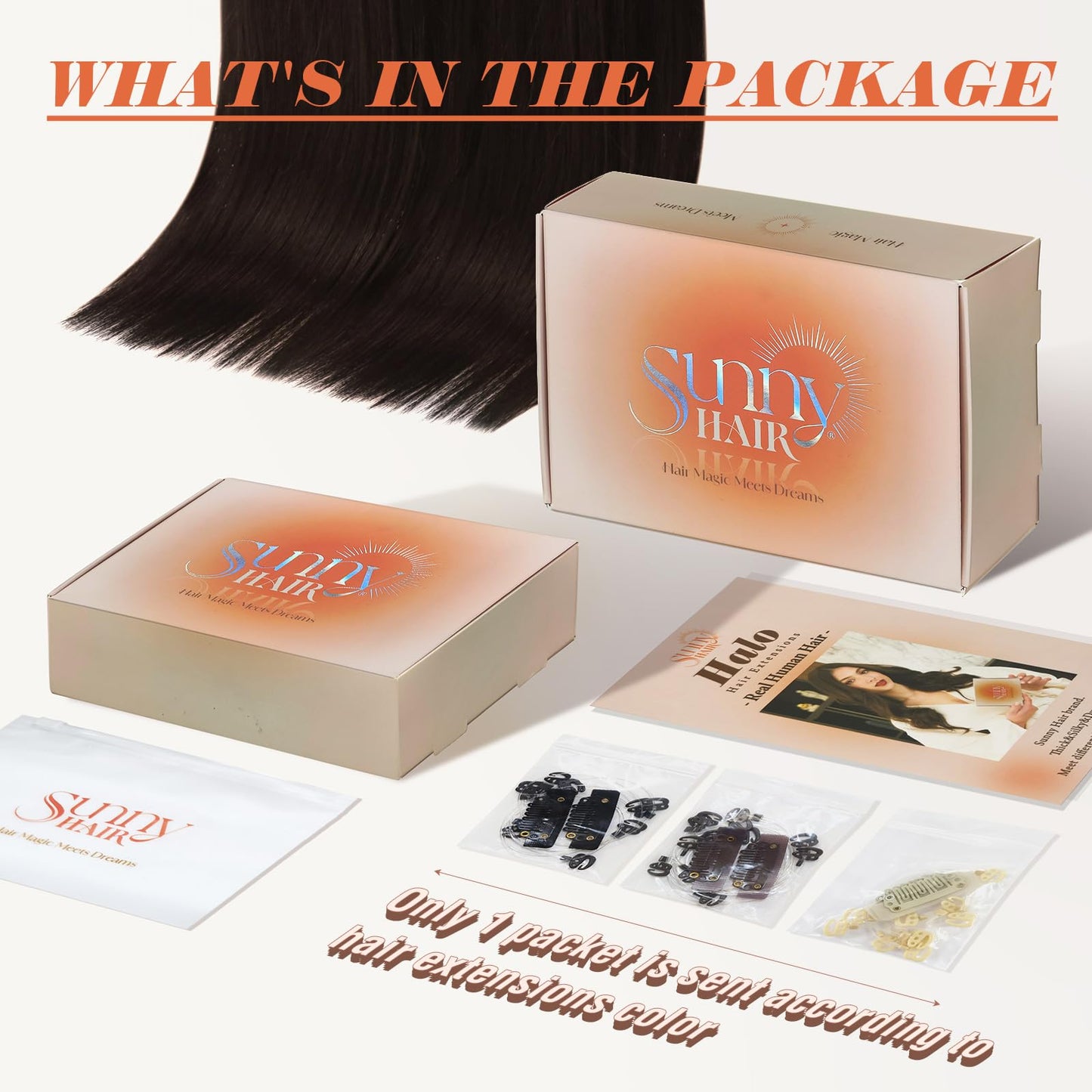 Sunny Hair Wire Hair Extensions Human Hair Invisible Hair Extensions for Women Straight Secret Hidden One Piece Extensions With Adjustable Line Dark Chocolate Brown 18inch