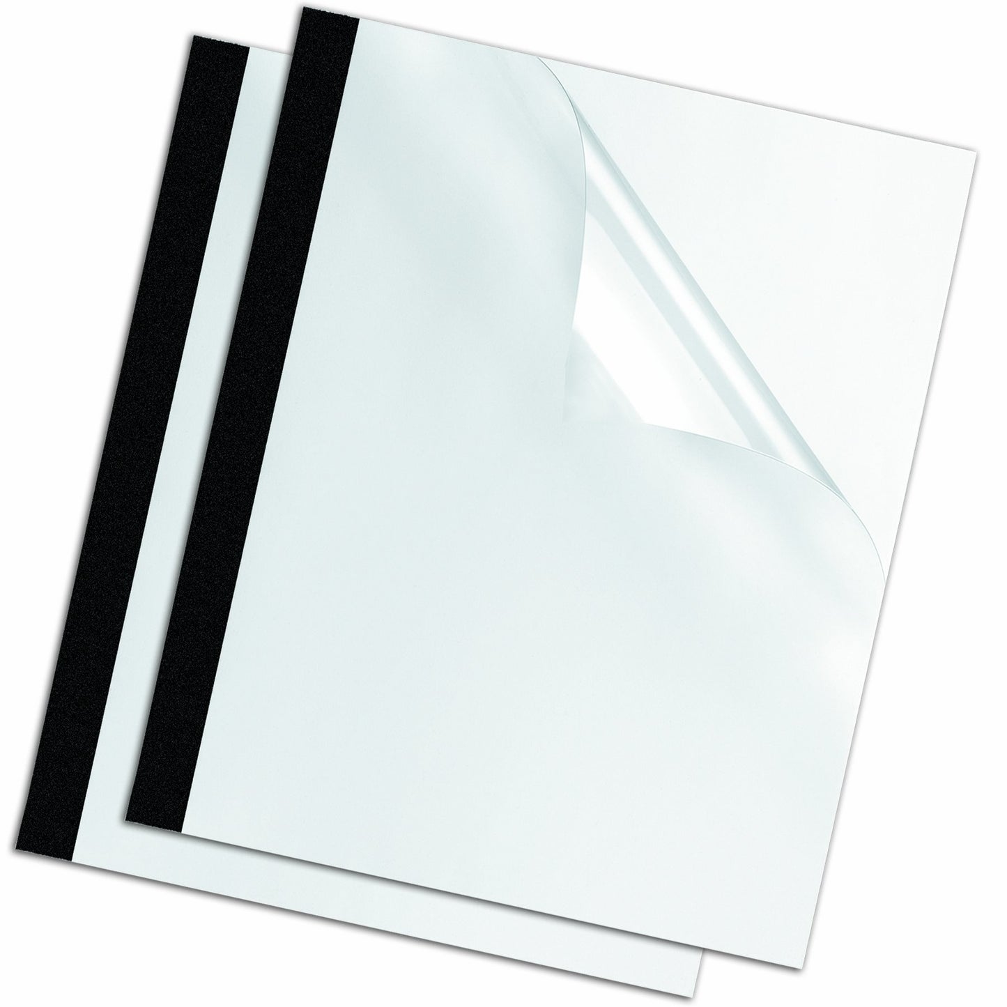 Fellowes Thermal Presentation Covers-3/8-Inch, 90 Sheets, -90 Sheet Capacity-Rectangular-Polyvinyl Chloride (PVC)-10/Pack-Clear, Linen-Textured Black, 11" x 8.5" x 0.4"