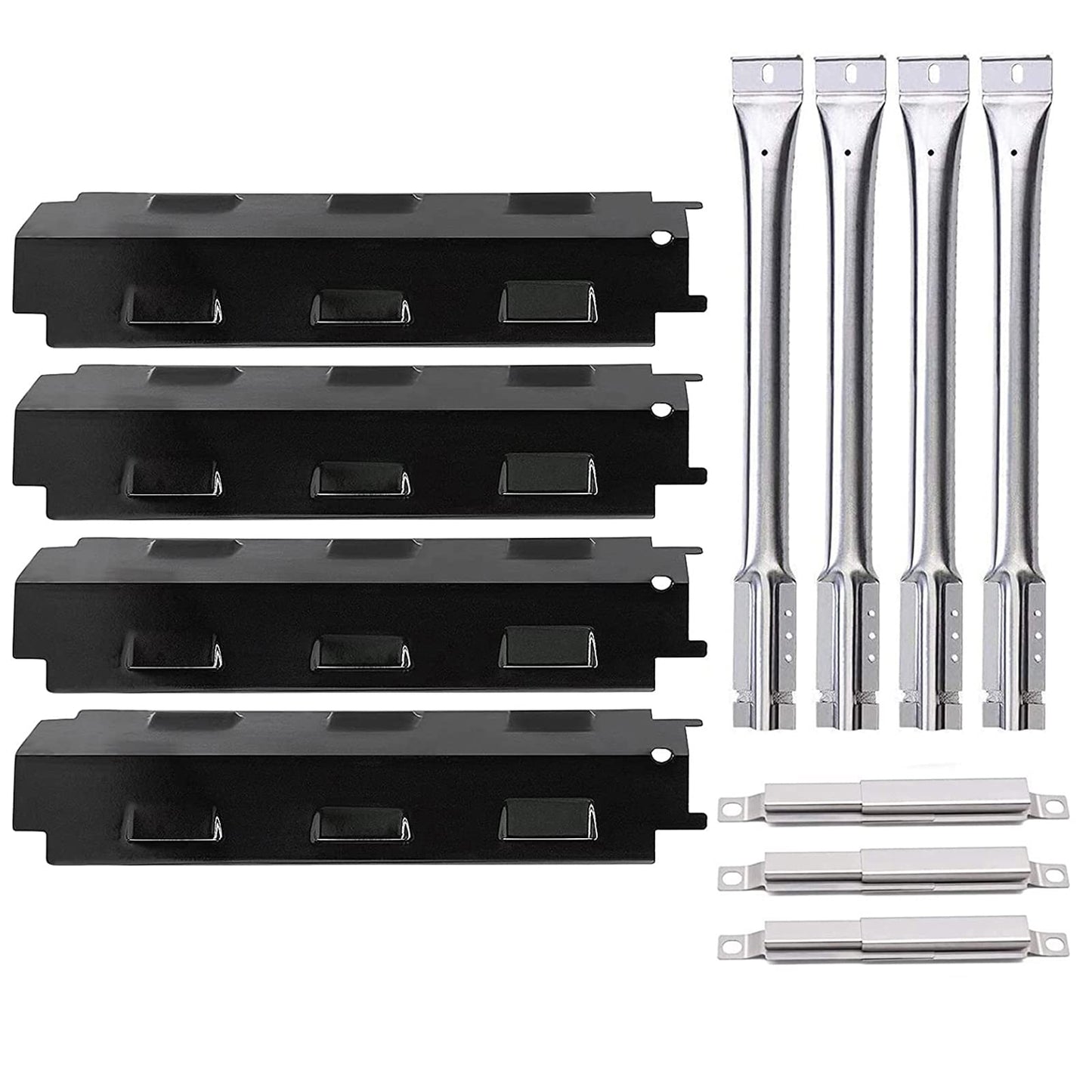 Criditpid Barbecue Replacement Parts for Master Chef G43205, G43206, BBQ Heat Shields, Burner Tubes and Crossover Tubes for Charbroil 461442114, 463441513, 463441514, 463441312.