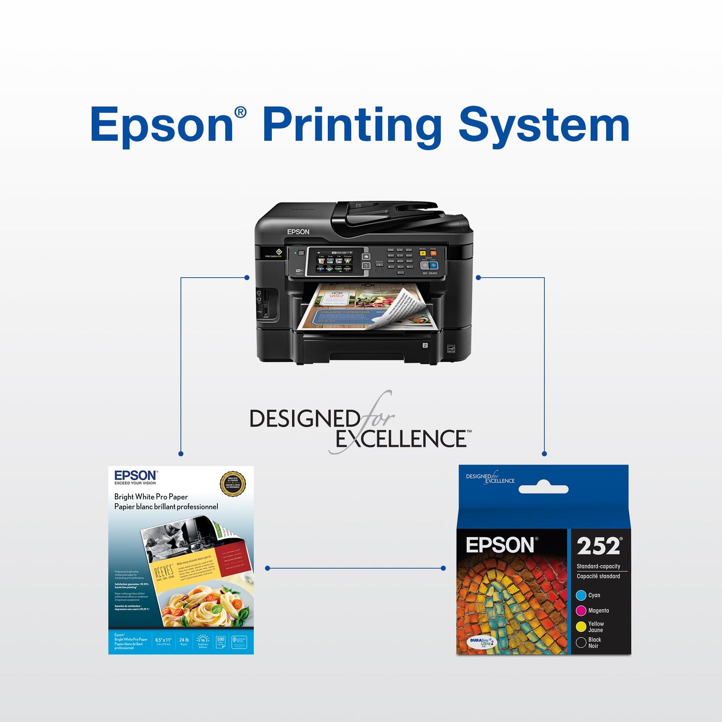 EPSON 252 DURABrite Ultra Ink High Capacity Black Cartridge (T252XL120-S) Works with Workforce WF-3620, 3640, 7110, 7610, 7620, 7710, 7720, 7210