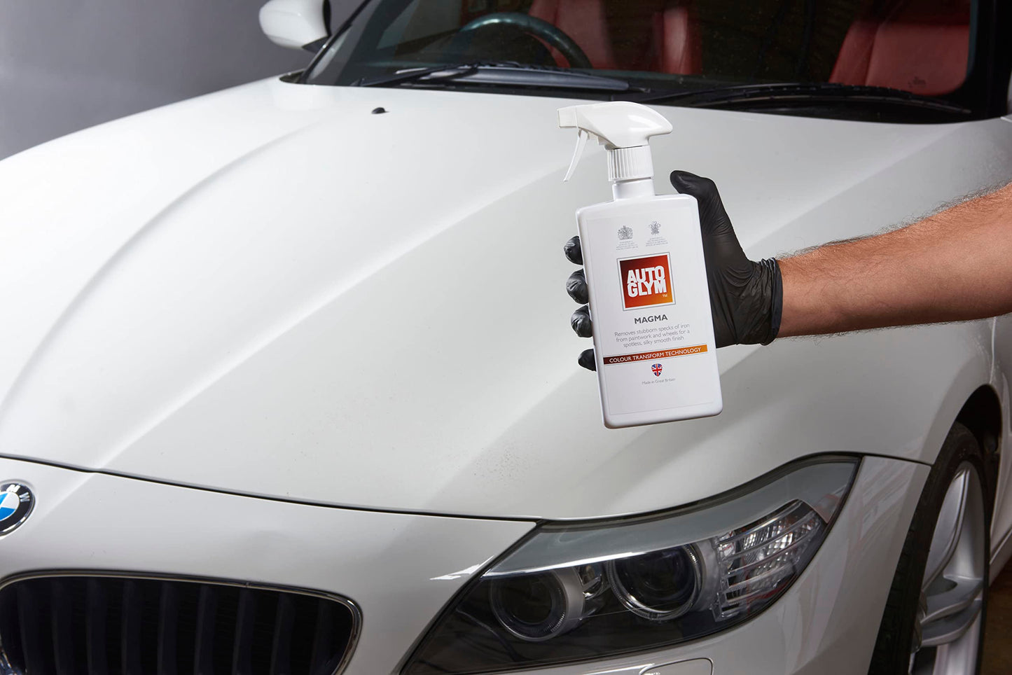 Autoglym Magma Liquid Clay, 500ml - Colour Transform Technology Fallout Remover, Removes Stubborn Iron Specks From Car Bodywork, Brake Discs, Car Wheel Cleaner, Red