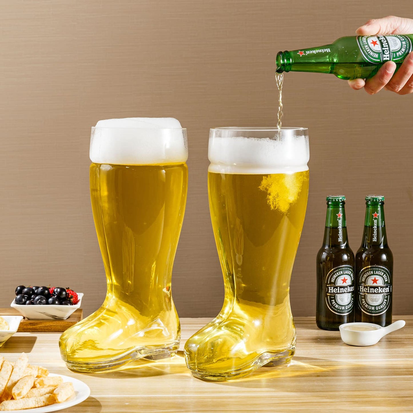 2 Liter Beer Boot Glass Set - Novelty Oktoberfest Drinking Beer Boots/Vases - Set of 2 - MyGift®