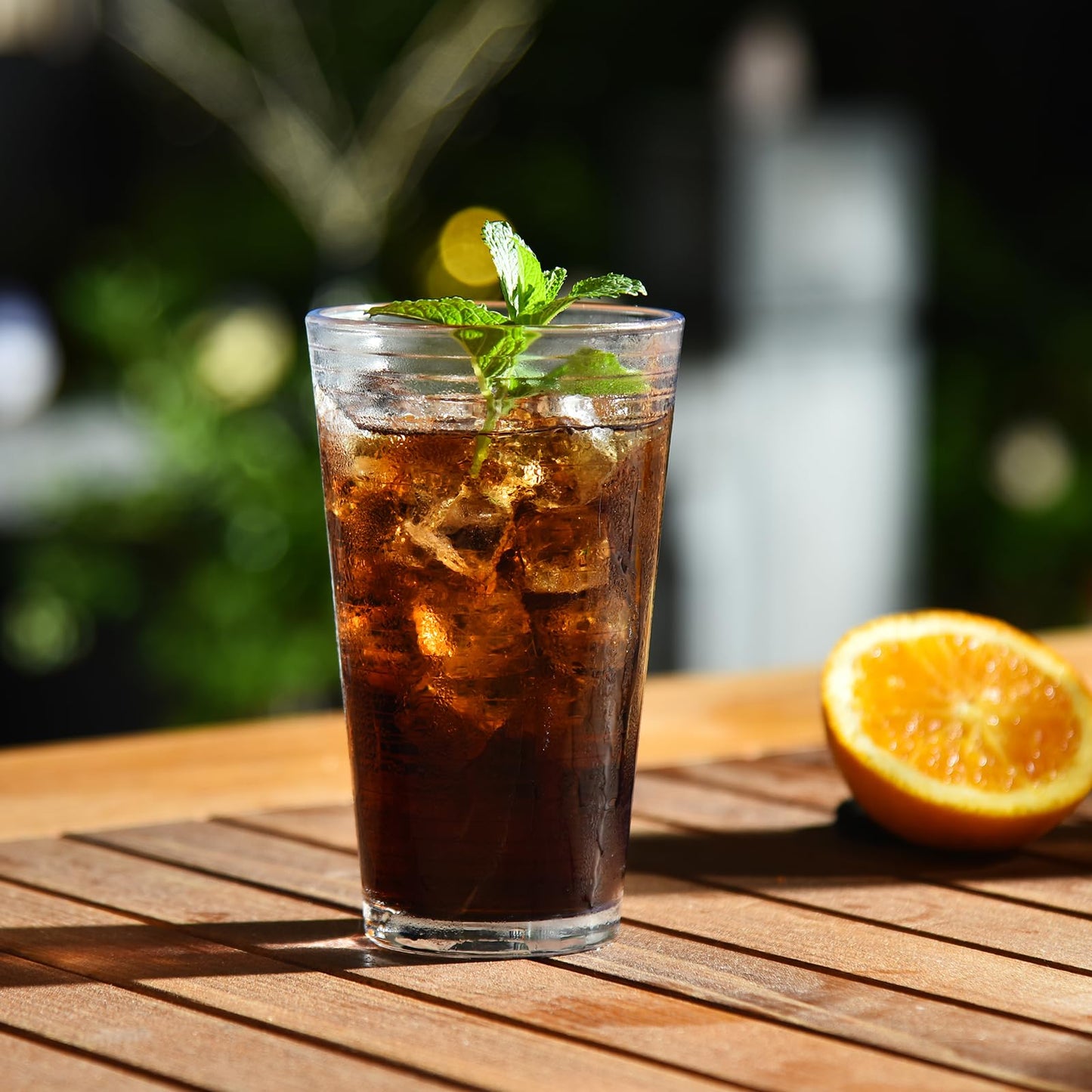 ALINK Glassware Drinking Glasses Set of 6, Premium Quality 16 Oz Highball Glass Cups. Coolers, Ribbed Glassware. Ideal for Water, Juice, Cocktails, and Iced Tea. Dishwasher Safe
