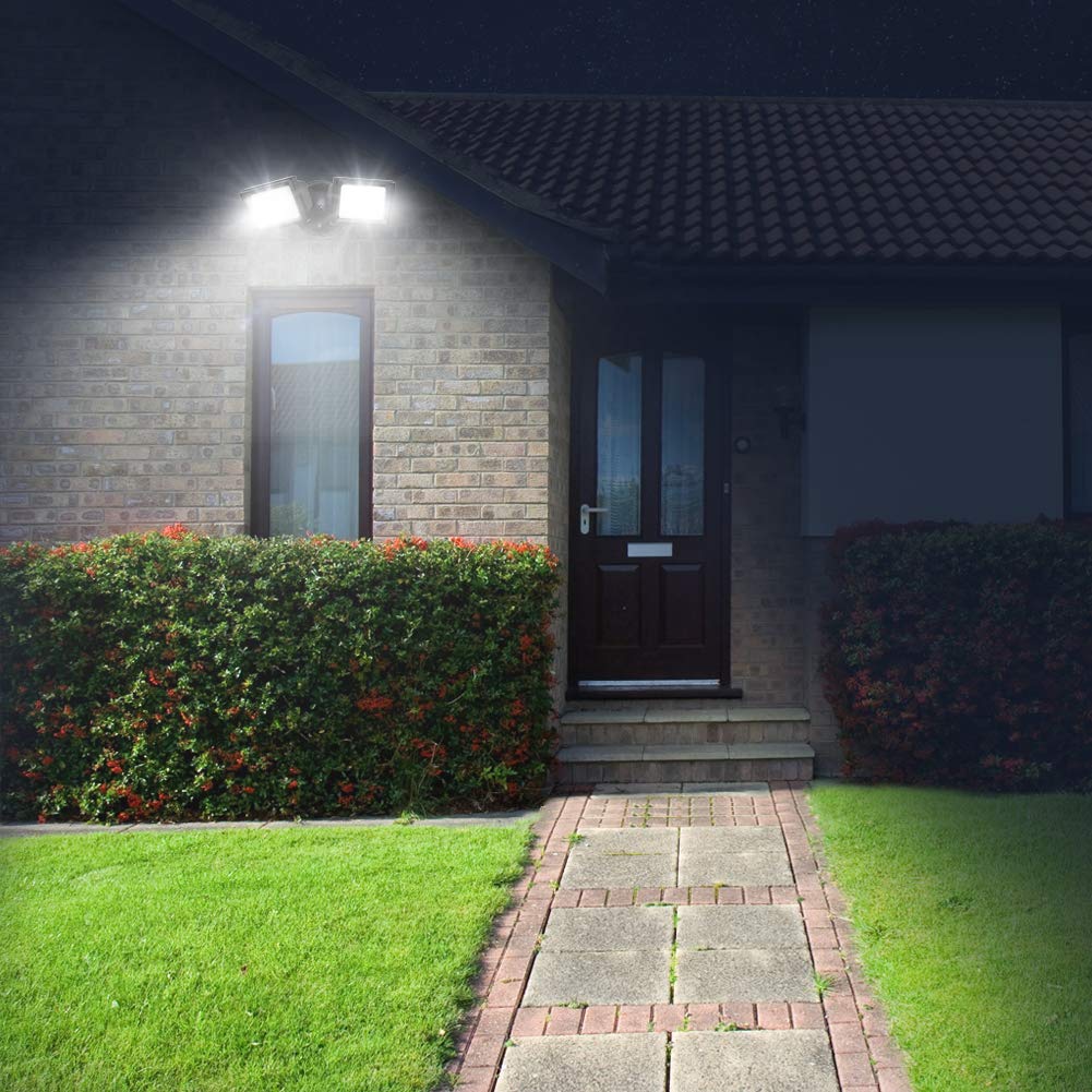DEWENWILS 5400LM Dusk to Dawn LED Security Light Outdoor, 62W Super Bright Flood Light with Photocell, 5000K Daylight, IP65 Waterproof 2 Adjustable Heads Exterior Light for Garge, Backyard, Porch