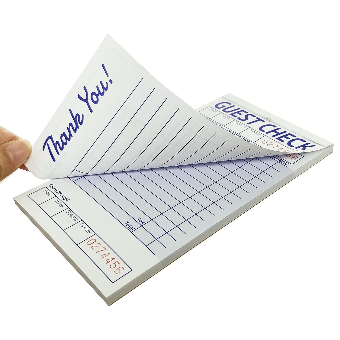 suituts 24 Pack Guest Checks Book/Server Note Pads, Waitress Notepad, Order Book for Restaurants, 1 Part Booked with 15 Lines, 50 Checks Per Book, with 6 Clips
